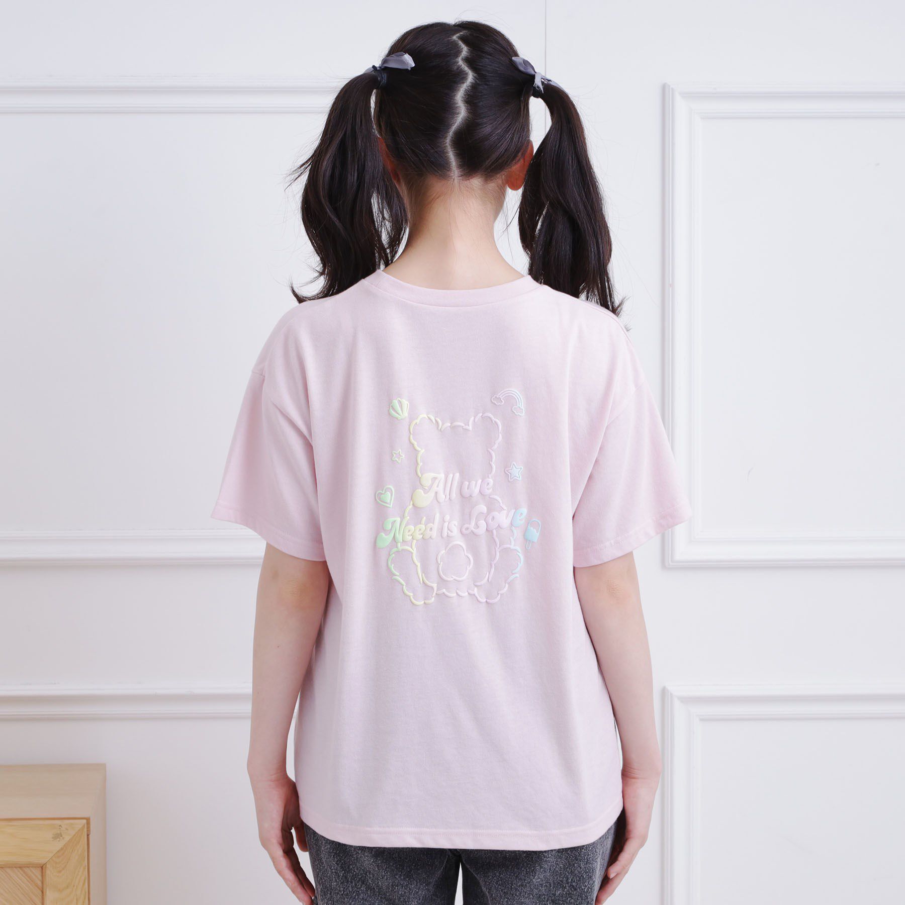 PINK-latte「グラデーションくまちゃん発砲ビッグTシャツ」|Tシャツ・カットソー|