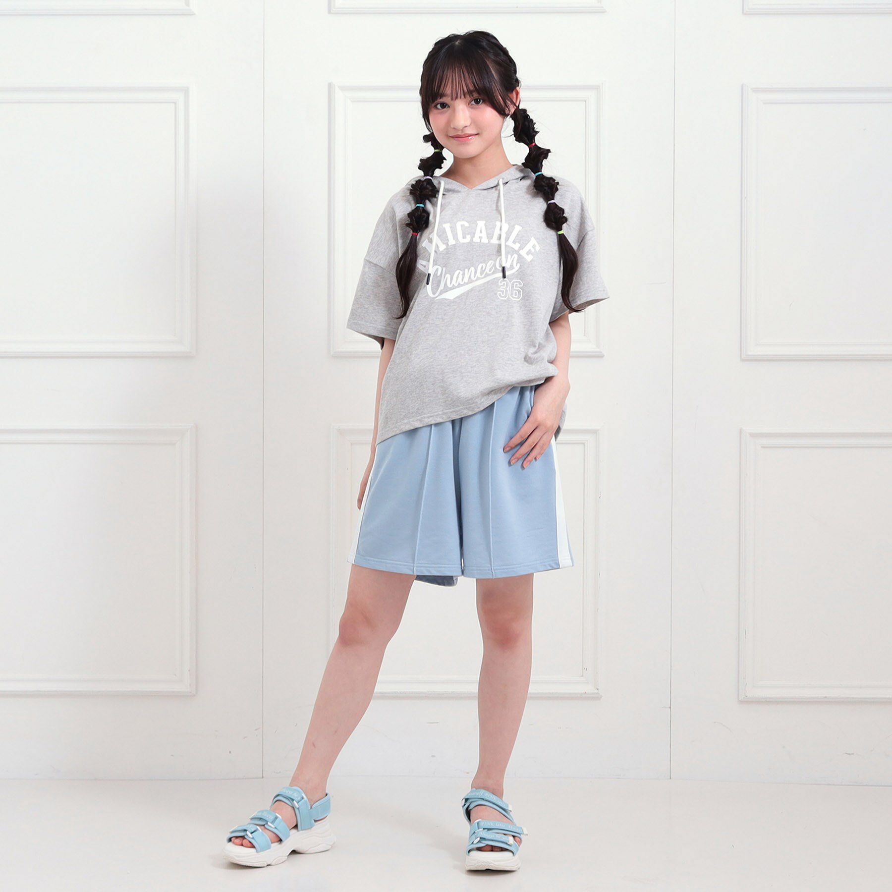 PINK-latte「【セットアップアイテム】半袖パーカ＋ハーフパンツセット」|その他|