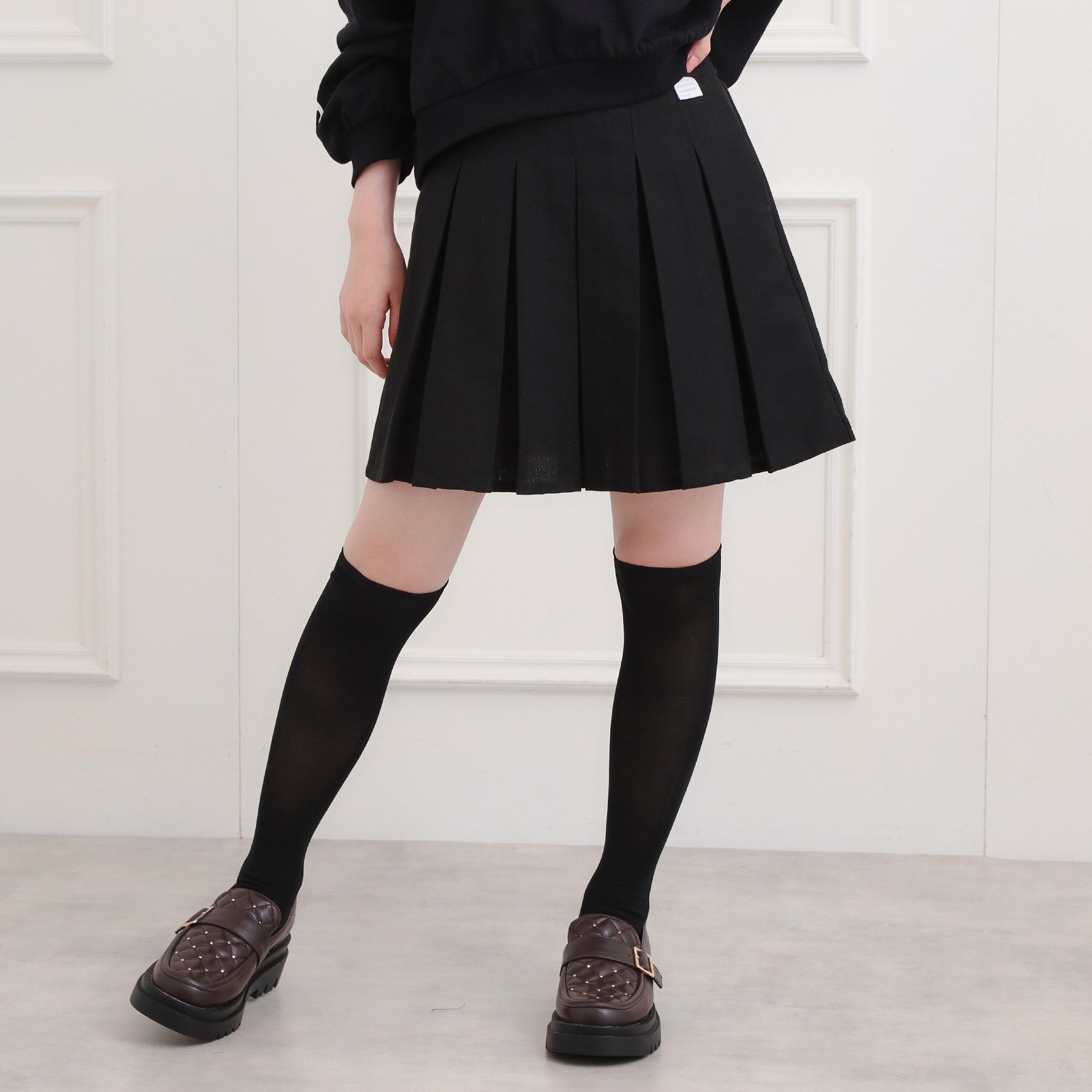 PINK-latte「インパン付プリーツスカート」|スカート|ブラック(019)