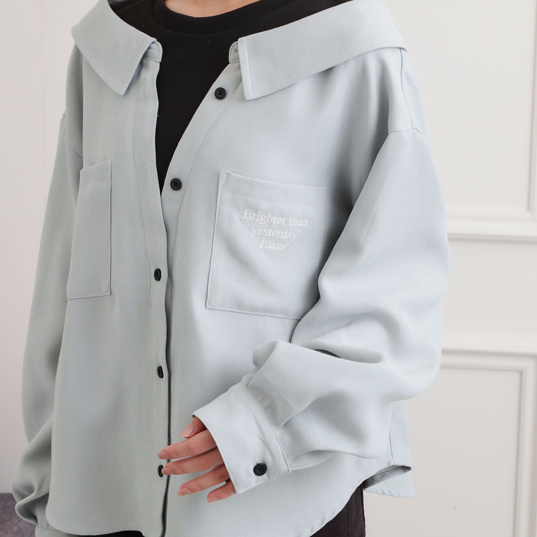 PINK-latte「シャツドッキング長袖プルオーバー」|Tシャツ・カットソー|