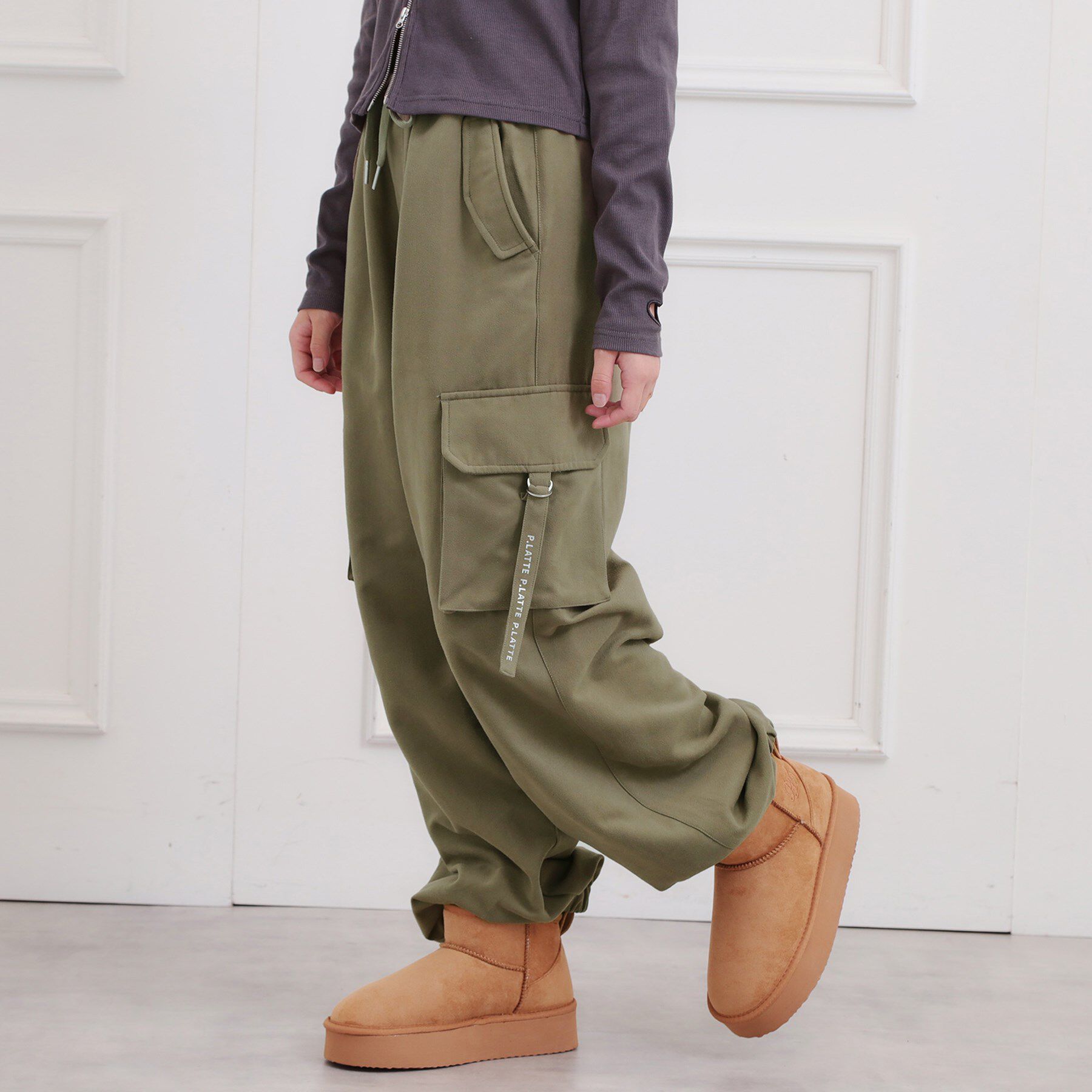 PINK-latte「ピーチ起毛ベーシックカーゴパンツ」|その他|