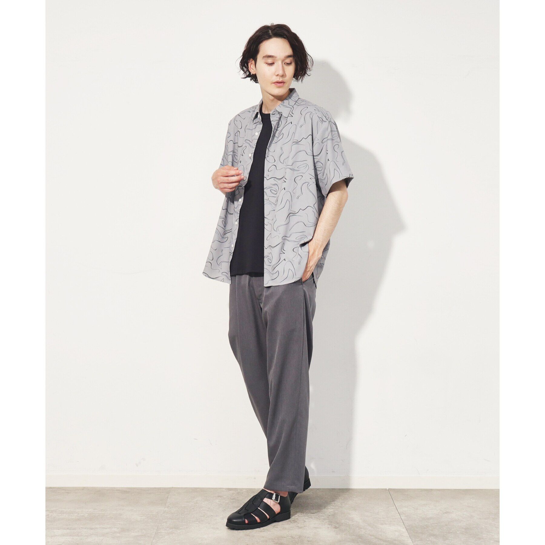 THE SHOP TK「【10色展開】プリントデザインシャツ チェック／ブロッキング／マーブル／ブラシアート」|シャツ・ブラウス|