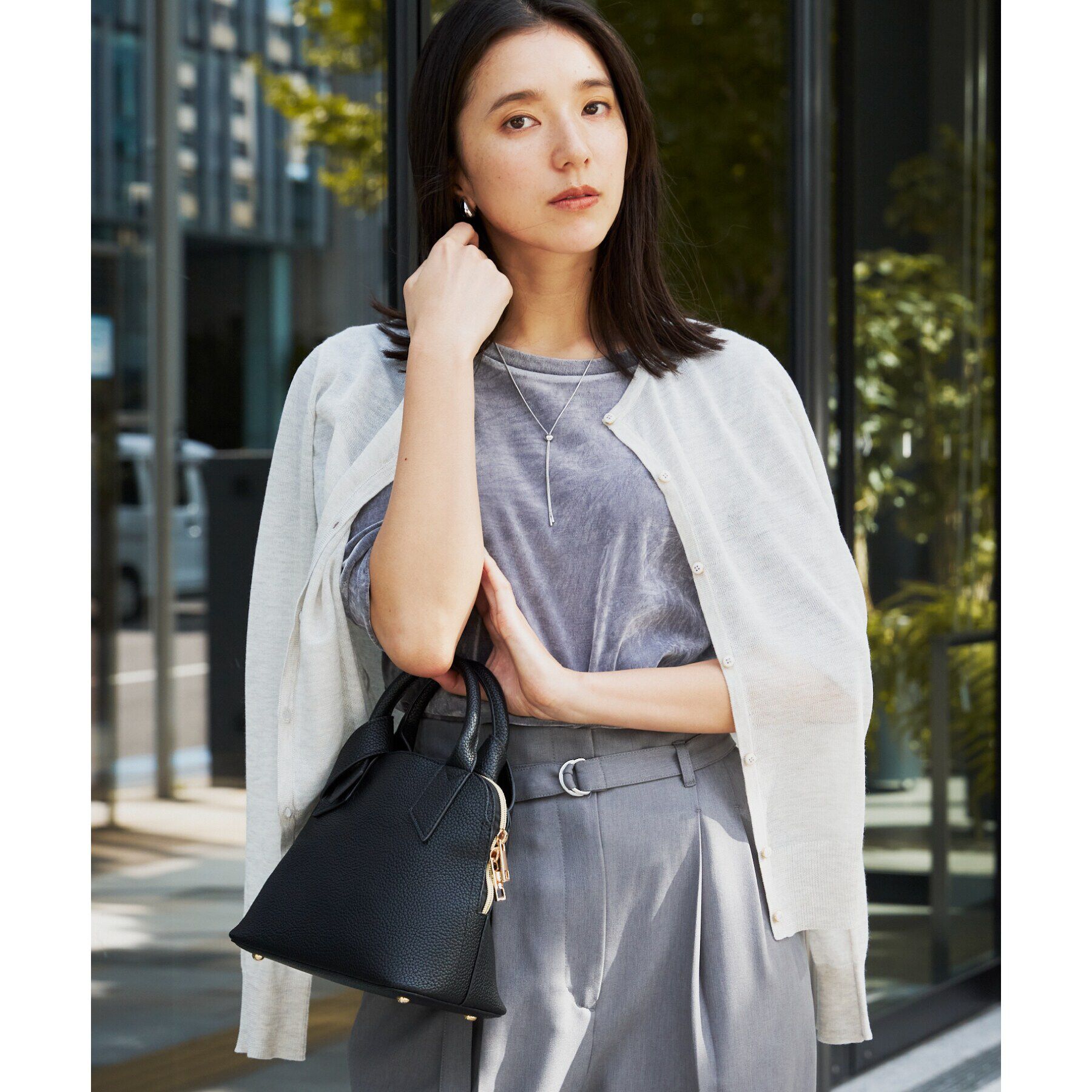 THE SHOP TK「【上品な透け感】シアークルーカーディガン/洗える」|カーディガン|