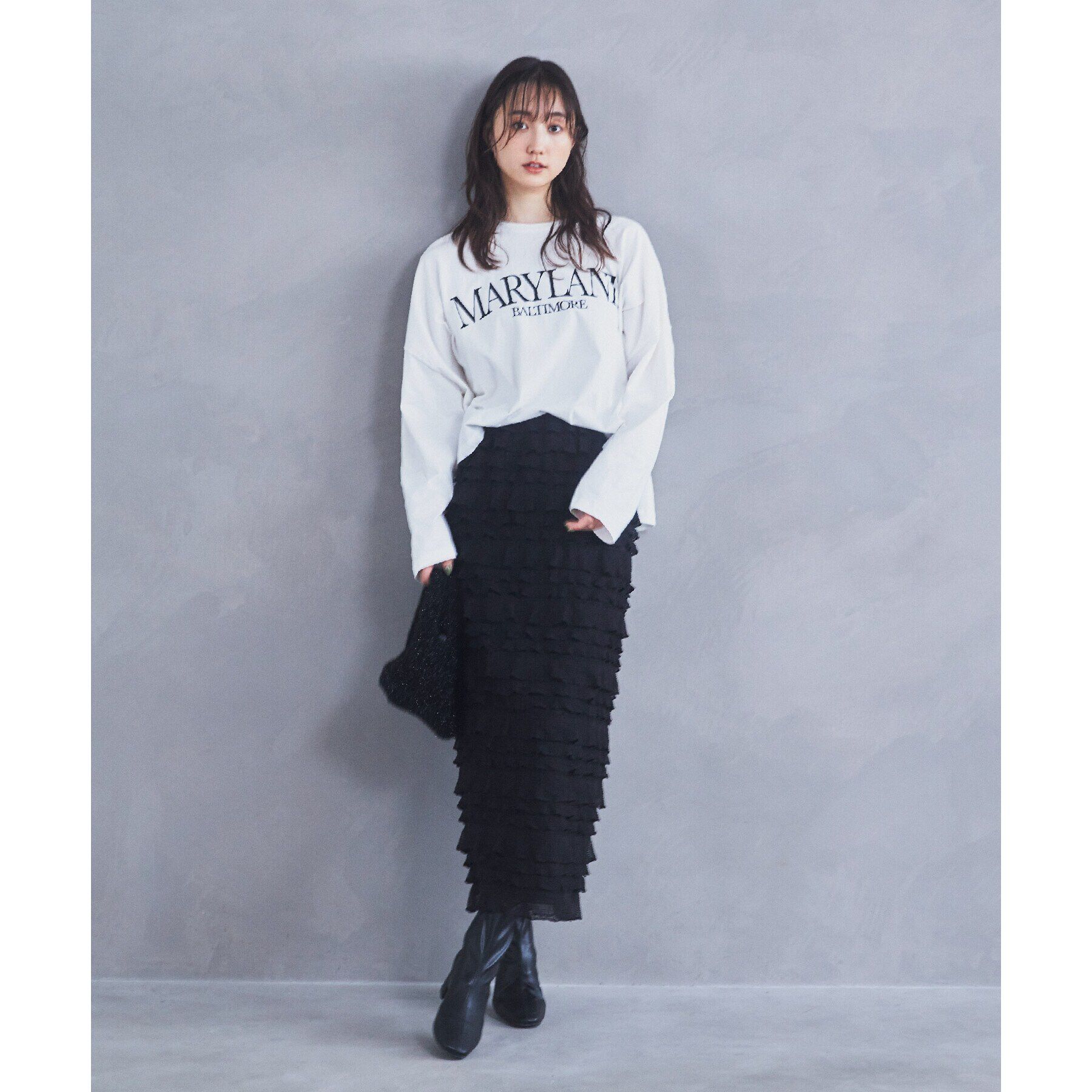 THE SHOP TK「【ヒルナンデス！で紹介】フリルナロースカート/洗える」|スカート|