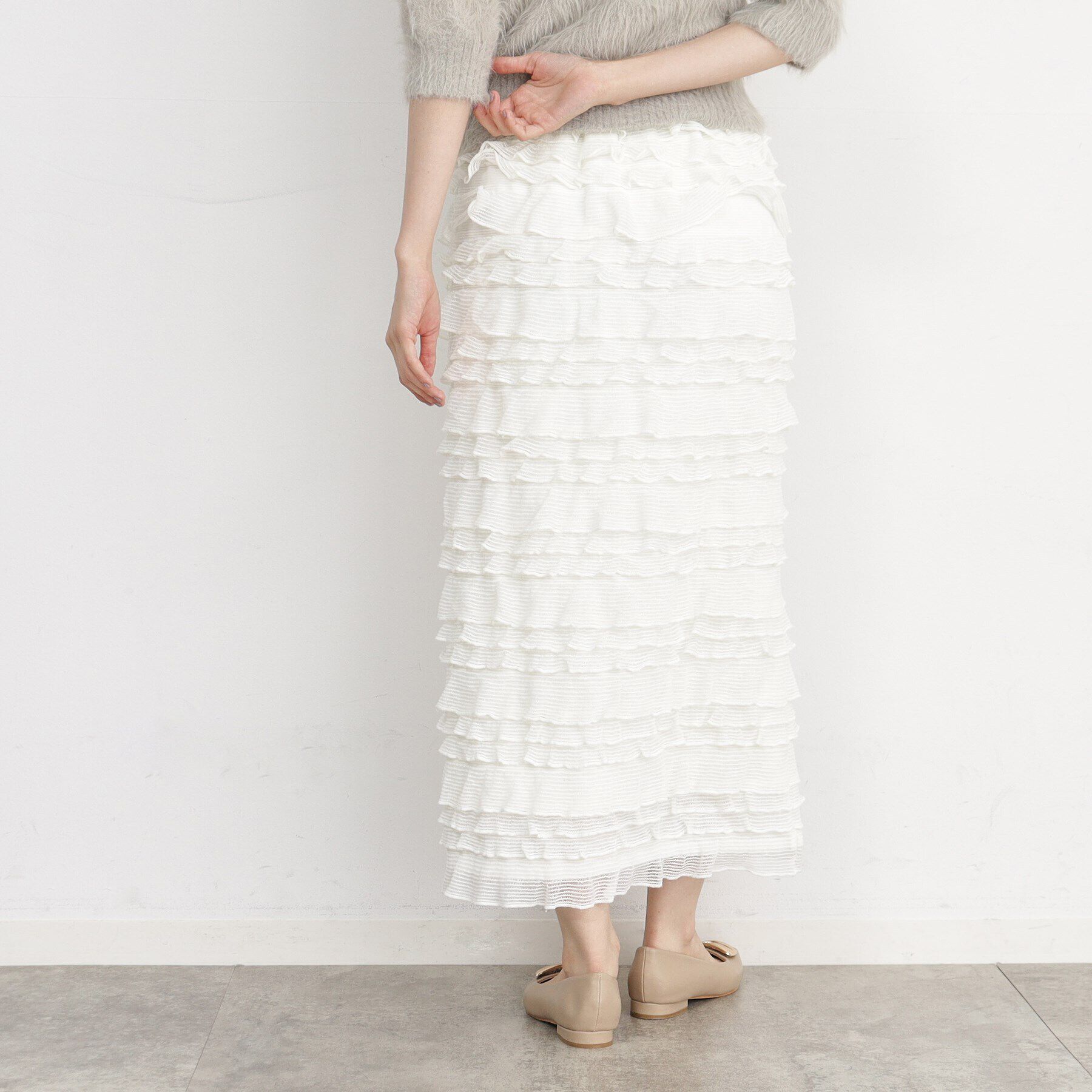 THE SHOP TK「【ヒルナンデス！で紹介】フリルナロースカート/洗える」|スカート|