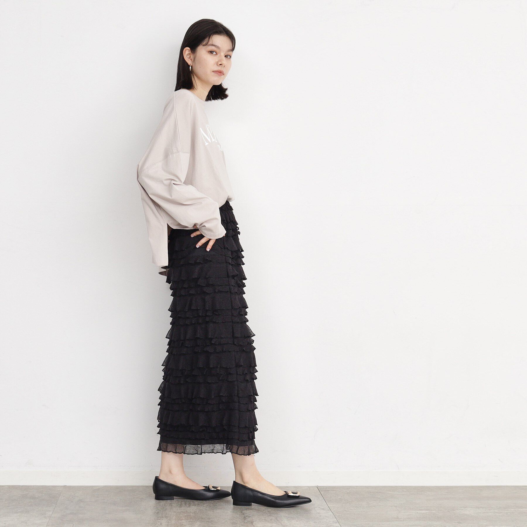 THE SHOP TK「【ヒルナンデス！で紹介】フリルナロースカート/洗える」|スカート|