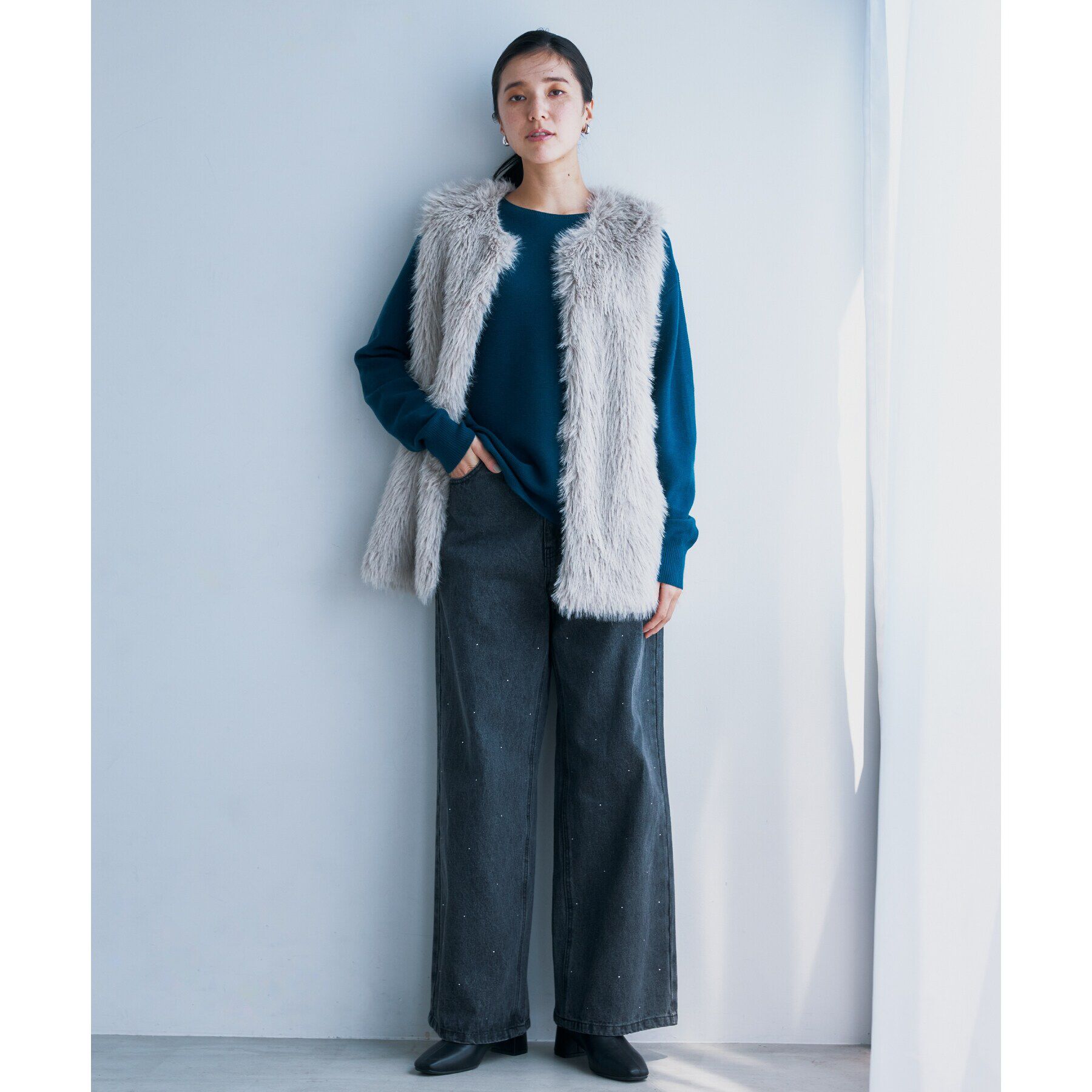 THE SHOP TK「【ヒルナンデス！で紹介】【旬なスタイル/ふわふわ】アソートファーベスト」|ベスト・ジレ|