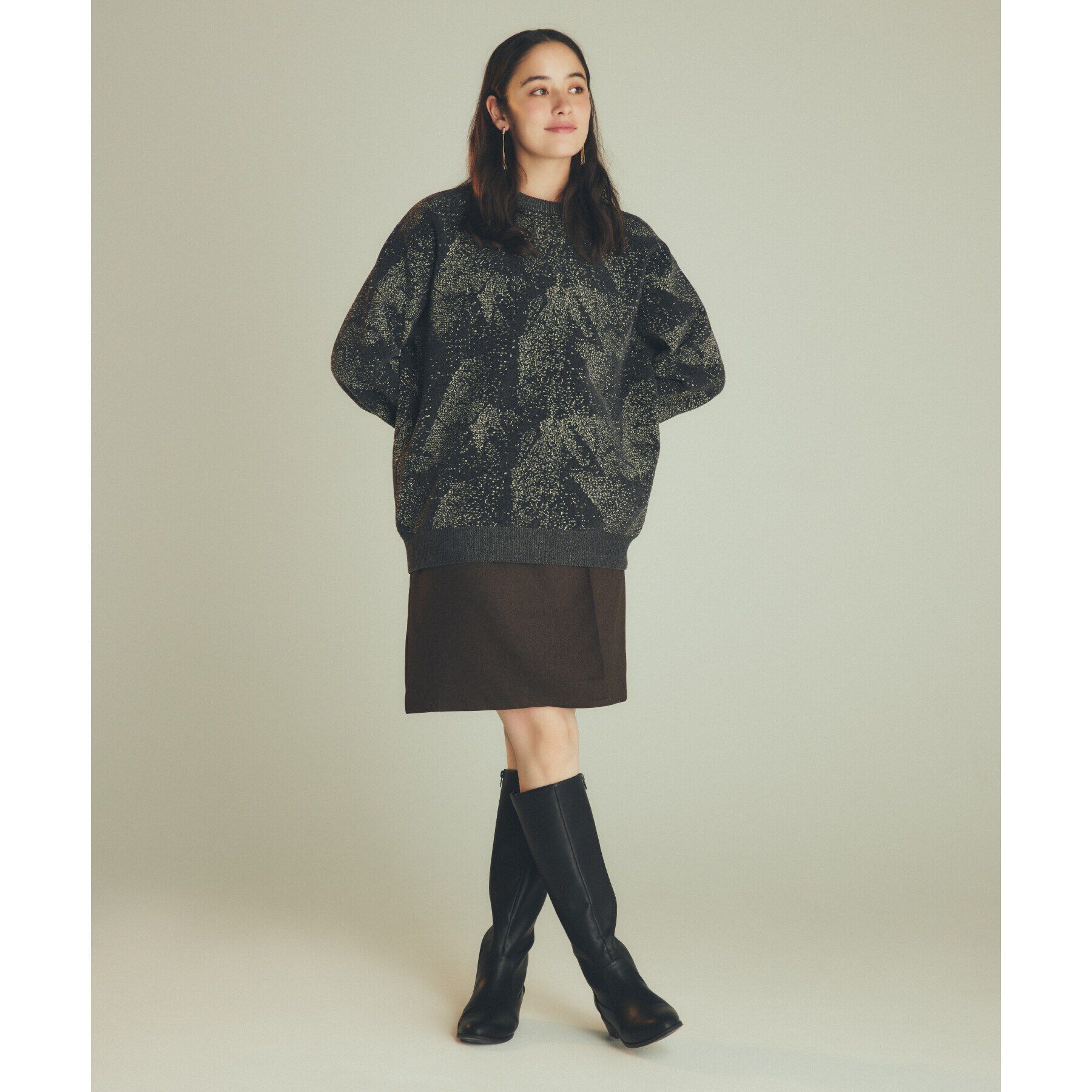 THE SHOP TK「総柄モールニットクルーネック　ユニセックス」|ニット・セーター|