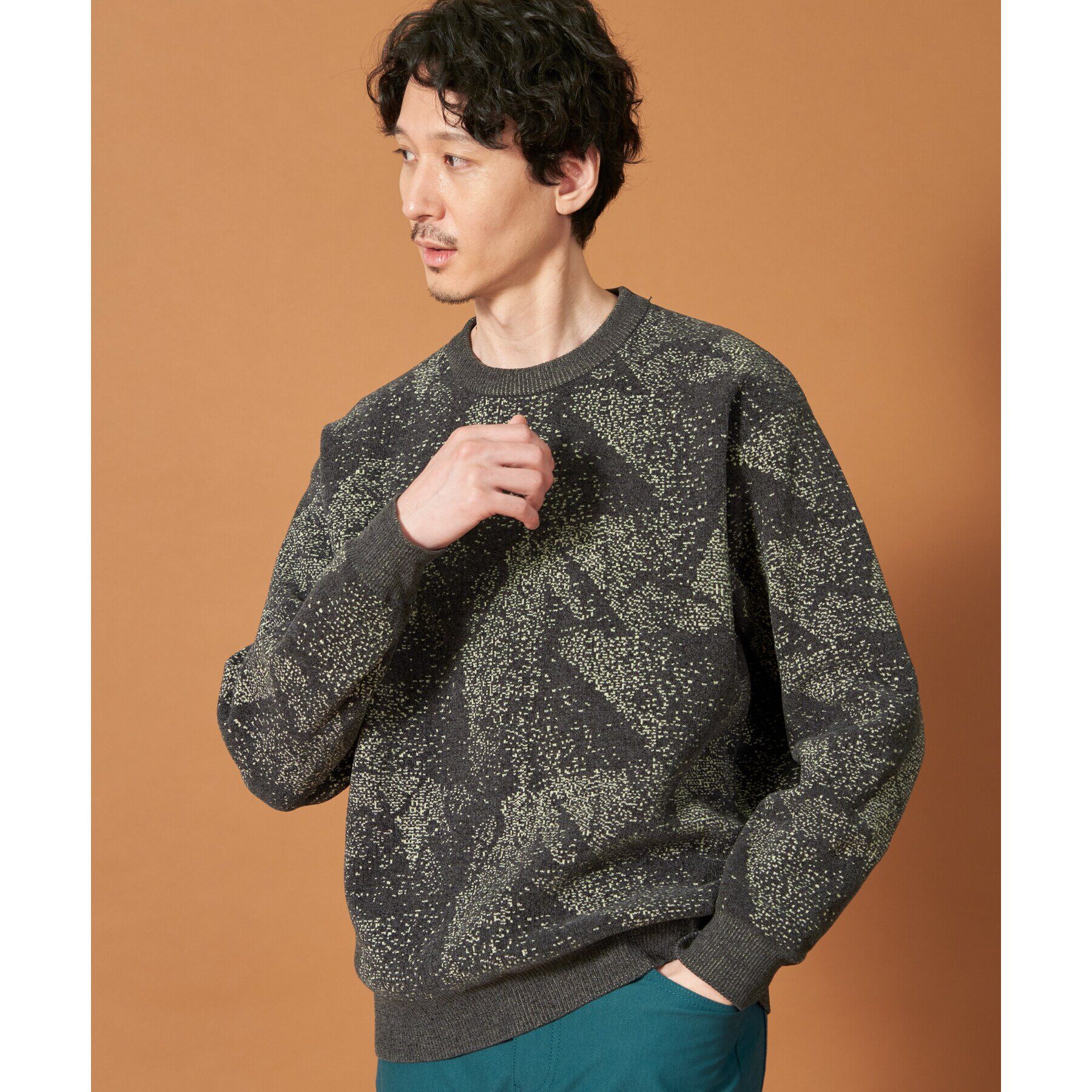 THE SHOP TK「総柄モールニットクルーネック　ユニセックス」|ニット・セーター|