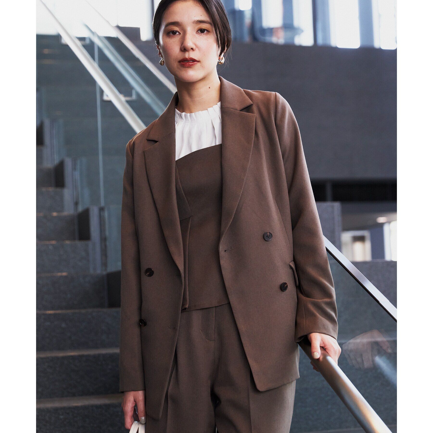 THE SHOP TK「【ヒルナンデス！で紹介】パウダリーツイルテーラード /セットアップ可/洗える」|テーラードジャケット|