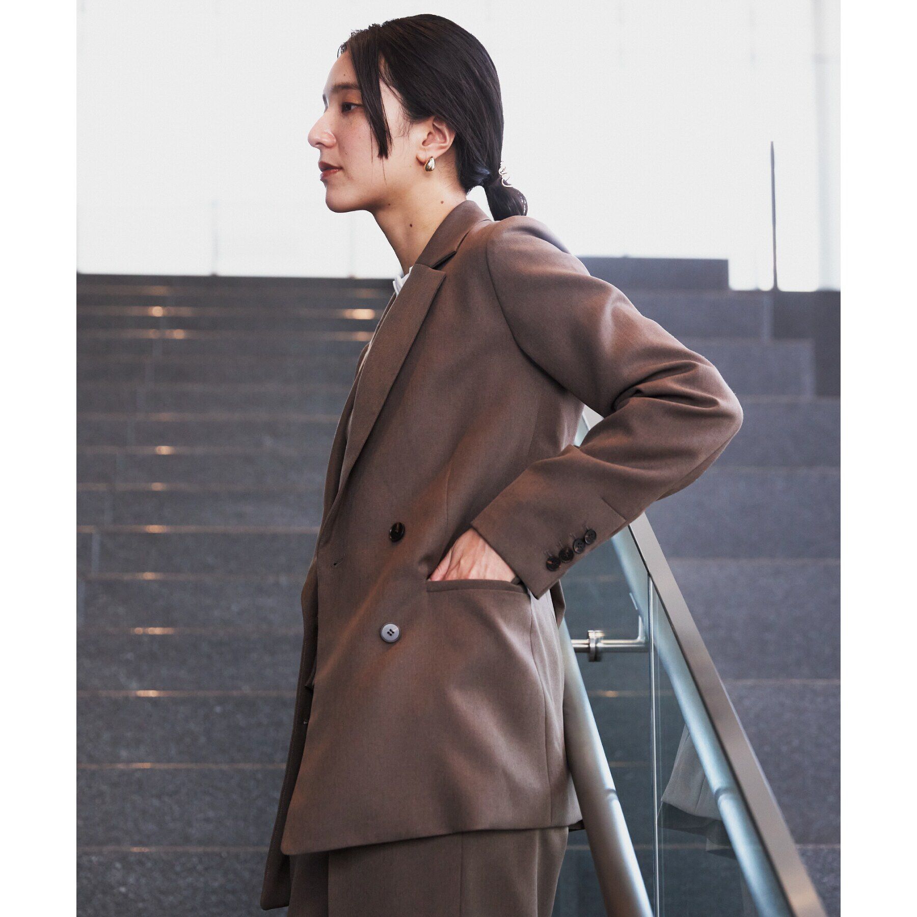 THE SHOP TK「【ヒルナンデス！で紹介】パウダリーツイルテーラード /セットアップ可/洗える」|テーラードジャケット|