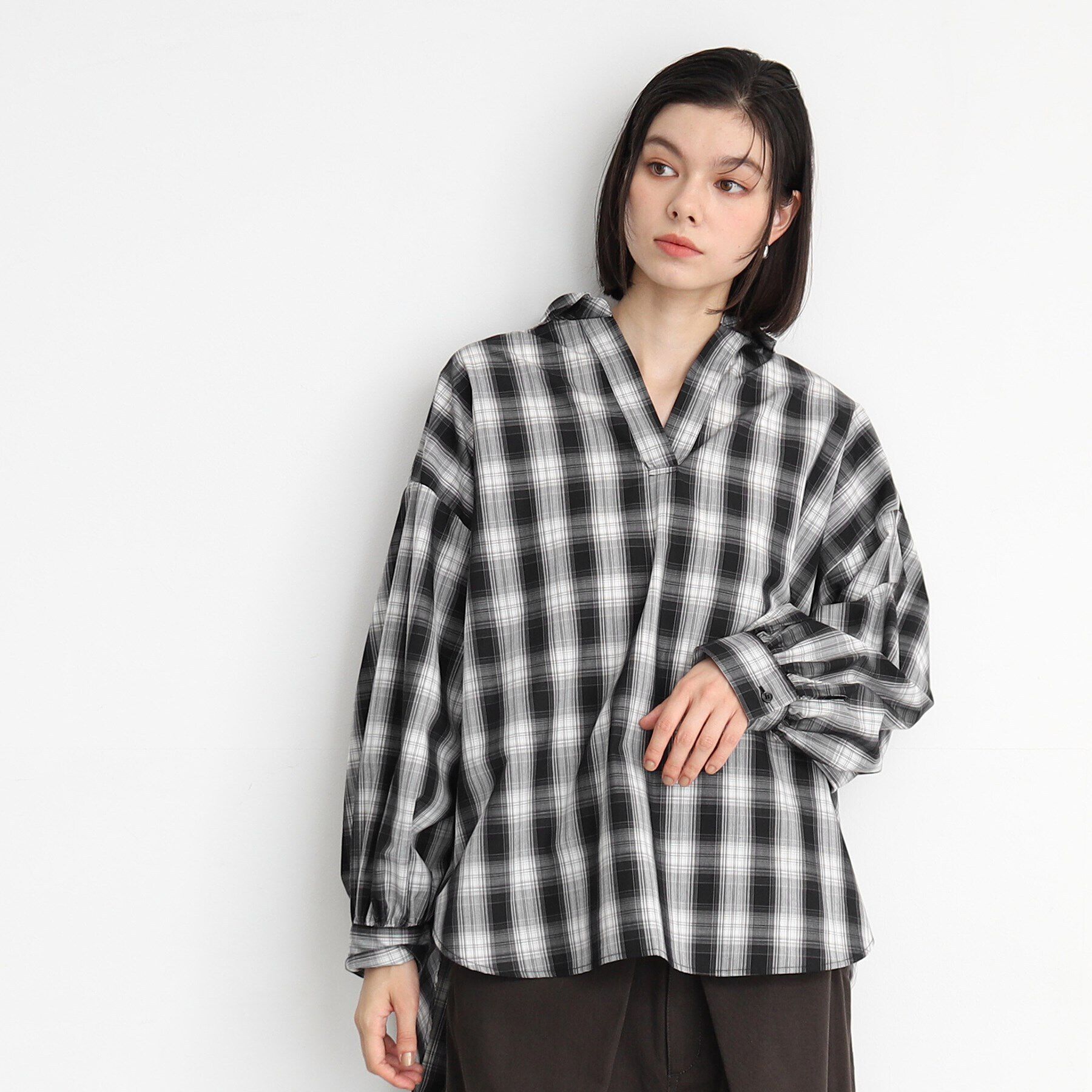 THE SHOP TK「【＠BAILA掲載】バックシャーリングシャツ/魅せる体形カバー服/洗える/ヒルナンデス！で紹介！」|シャツ・ブラウス|ブラック(219)