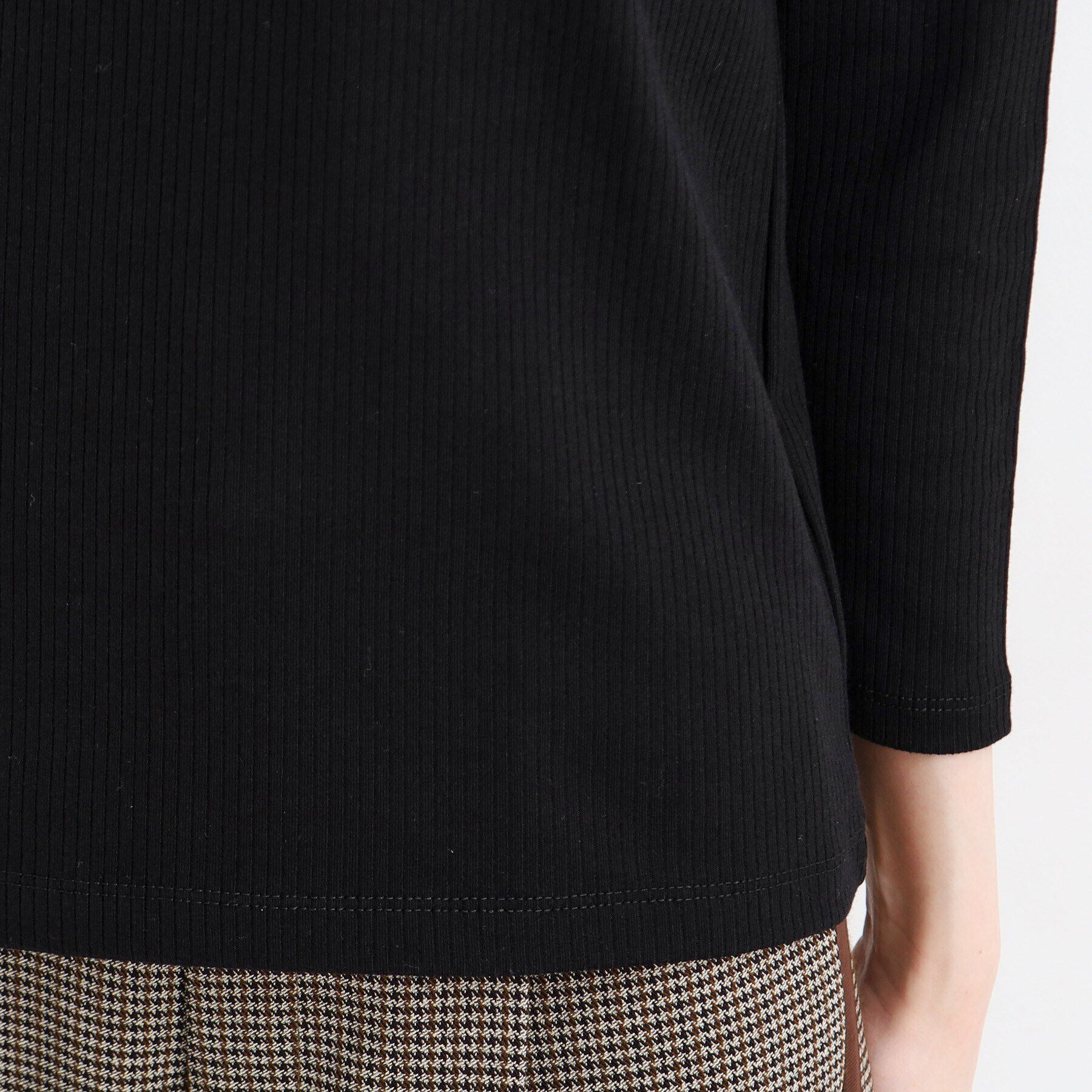 THE SHOP TK「スクエアリブネック9分袖プルオーバー」|ニット・セーター|