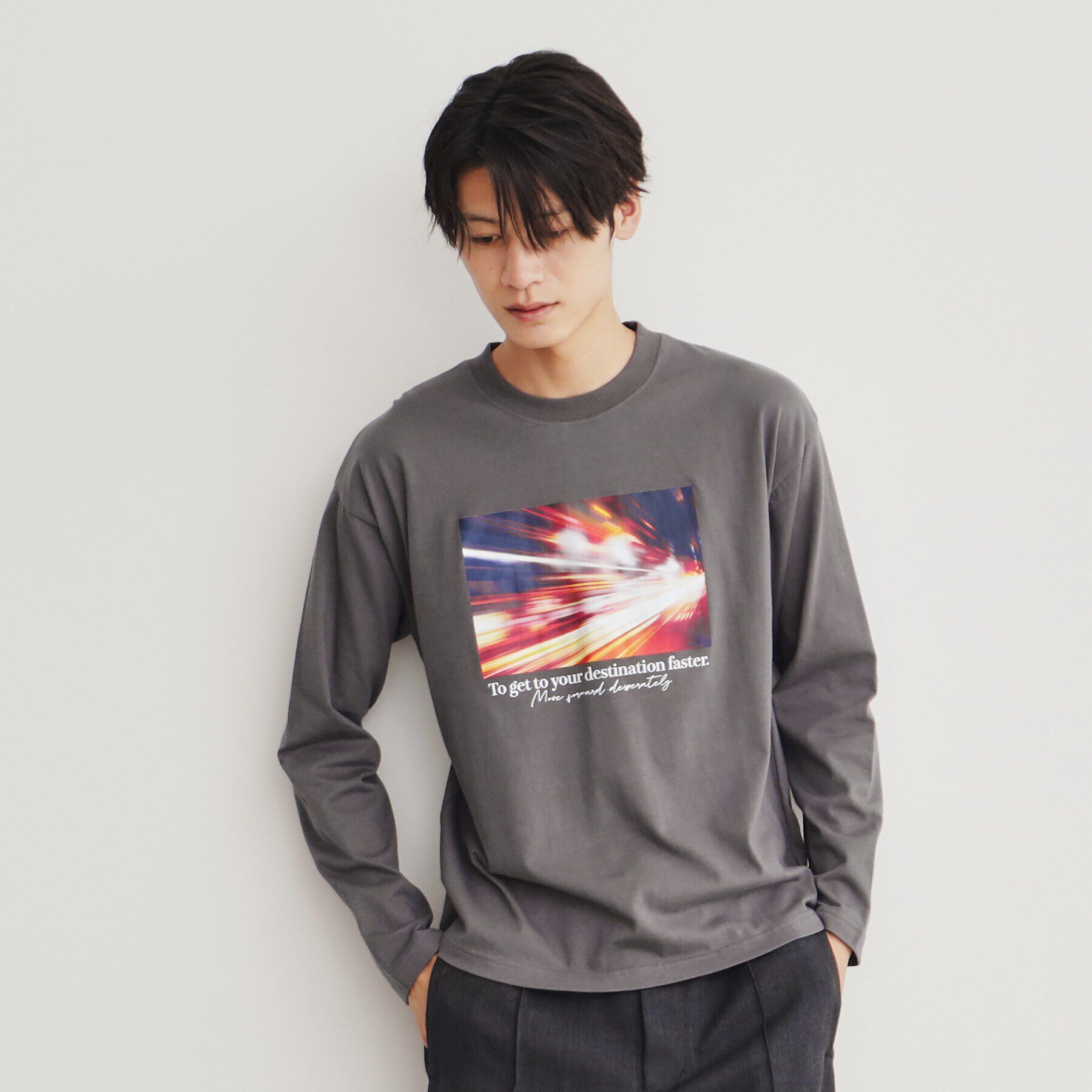 THE SHOP TK「オーガビッツグラフィックプリント長袖Tシャツ 親子リンク/コットン100％/マシンウォッシャブル」|Tシャツ・カットソー|スミクロ(018)