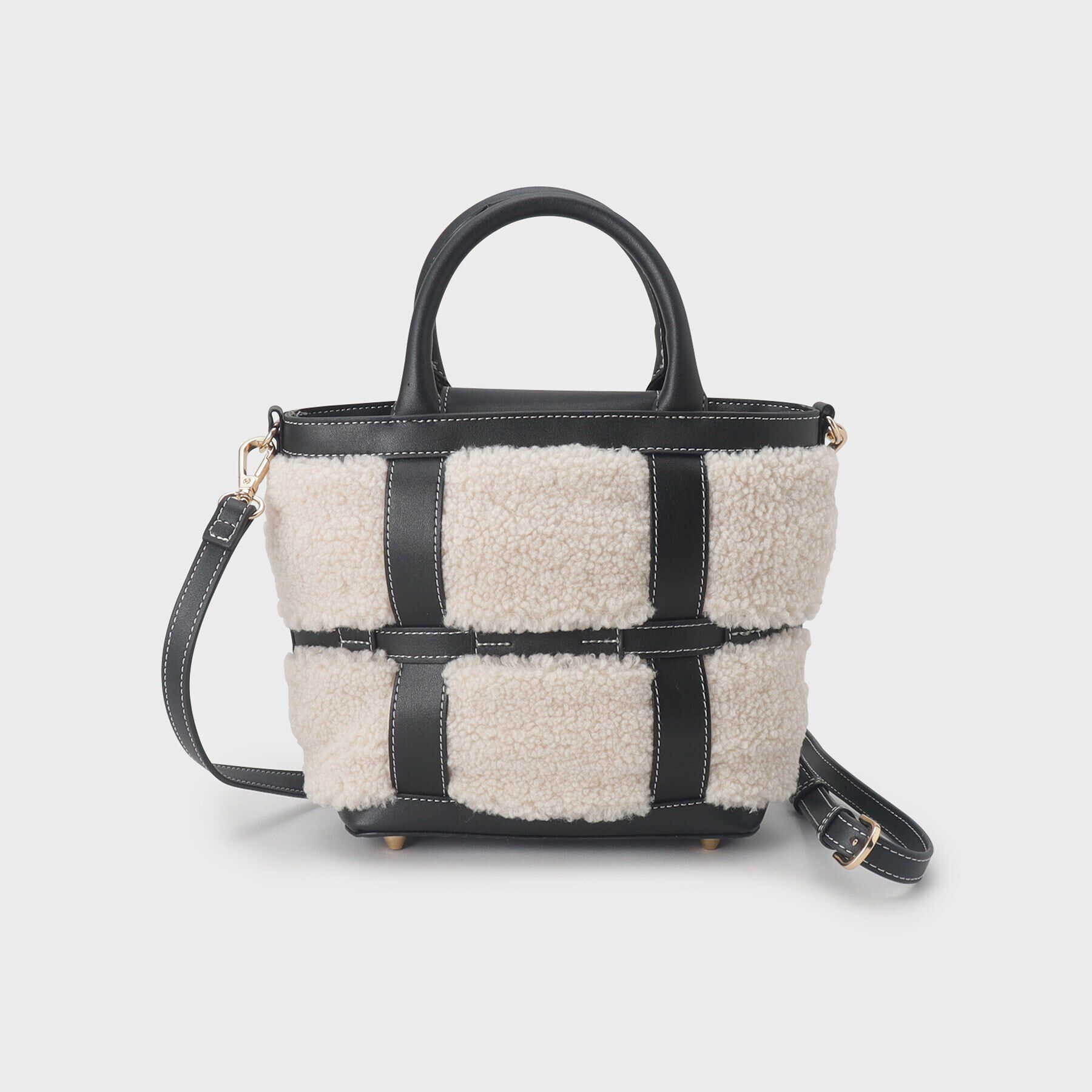 THE SHOP TK「ボア合皮コンビトート」|トートバッグ|ブラック(719)