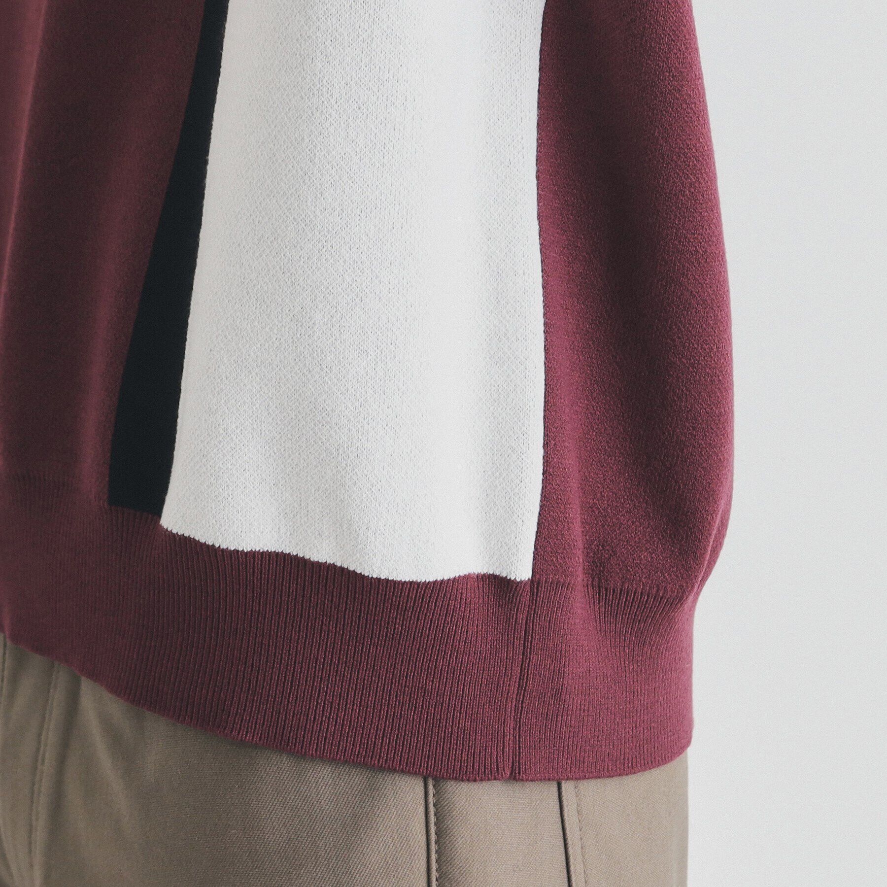 THE SHOP TK「パネルアートブロッキングクルーネックニット」|ニット・セーター|