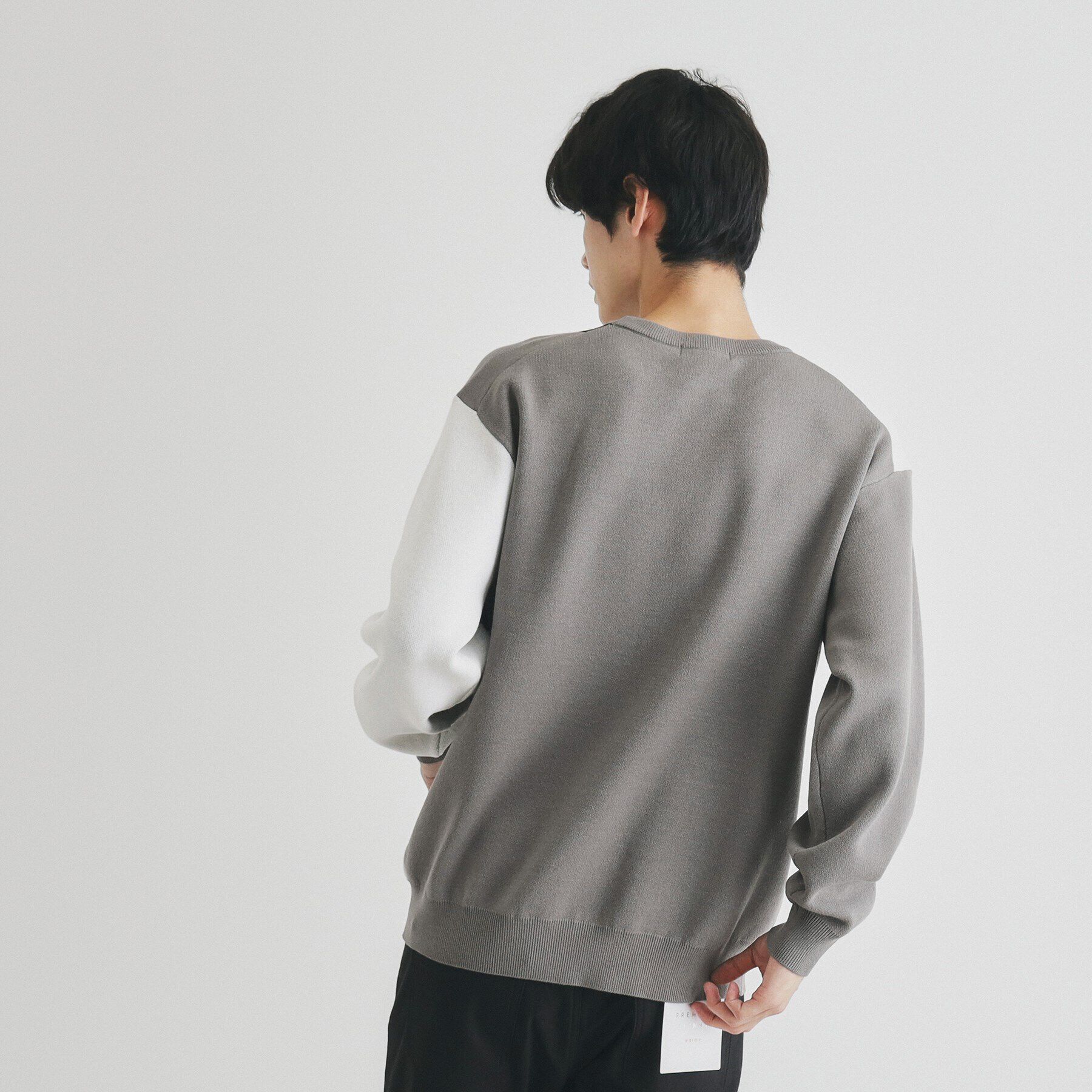 THE SHOP TK「パネルアートブロッキングクルーネックニット」|ニット・セーター|