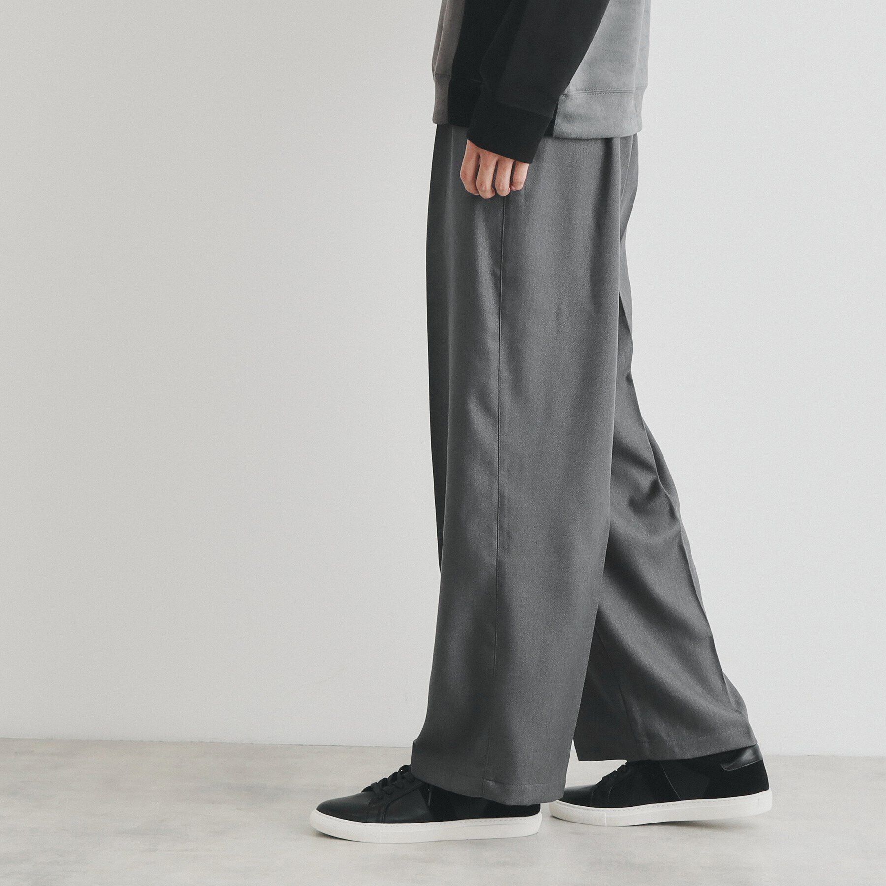 THE SHOP TK「ツータックワイドストレートスラックス ツイル／デニム」|その他|