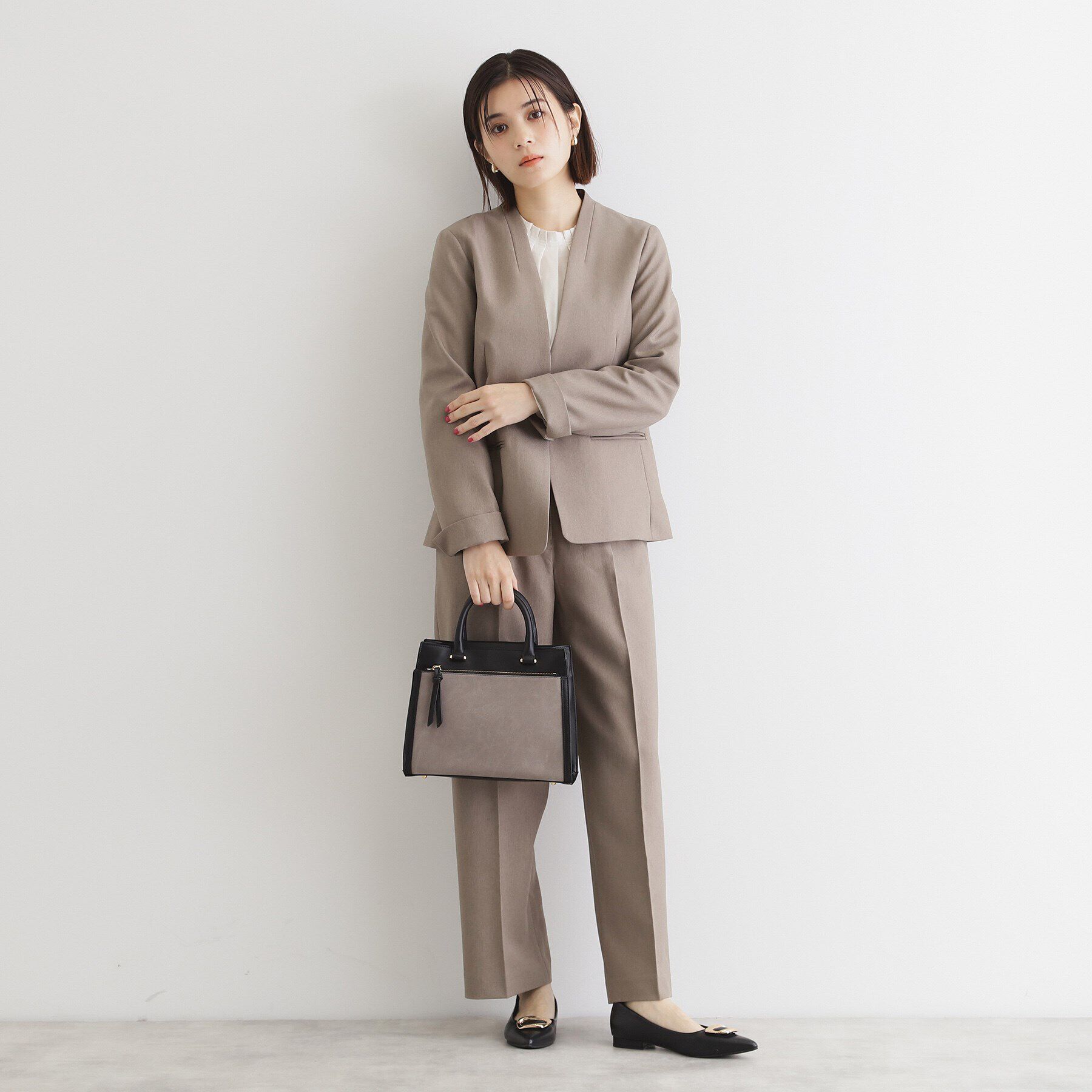 THE SHOP TK「合皮スエードコンビバッグ」|トートバッグ|