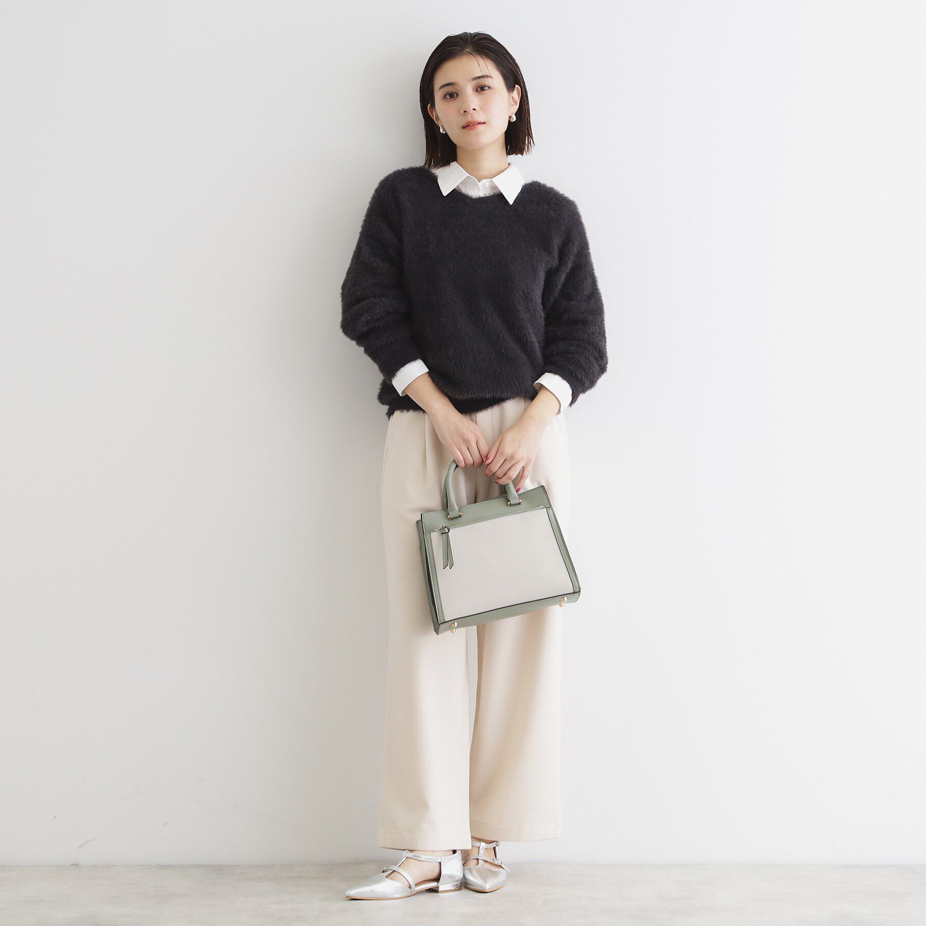 THE SHOP TK「合皮スエードコンビバッグ」|トートバッグ|