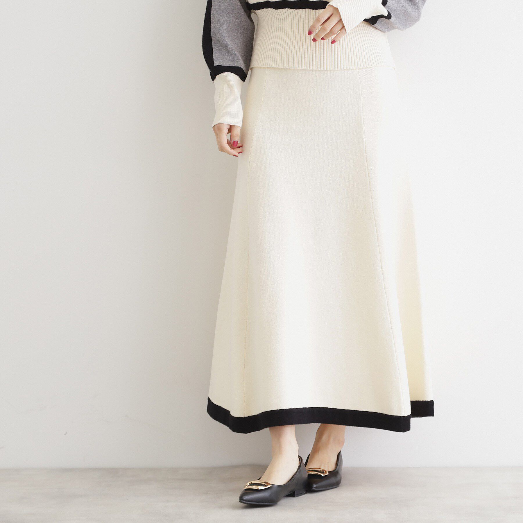 THE SHOP TK「【上下セットアイテム】配色ニットセットアップ/洗える」|スーツ|