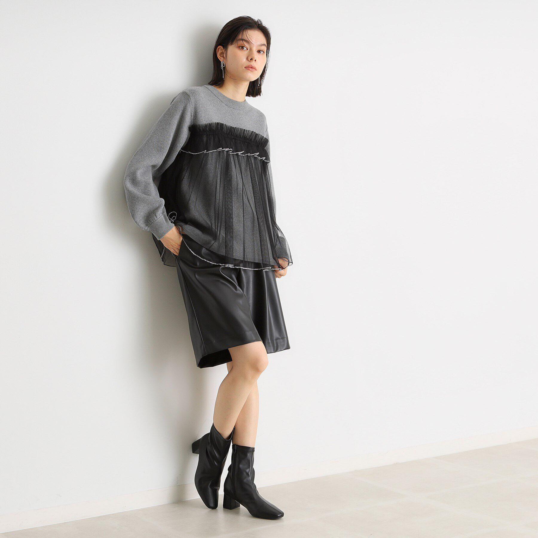 THE SHOP TK「チュールドッキングニット」|ニット・セーター|