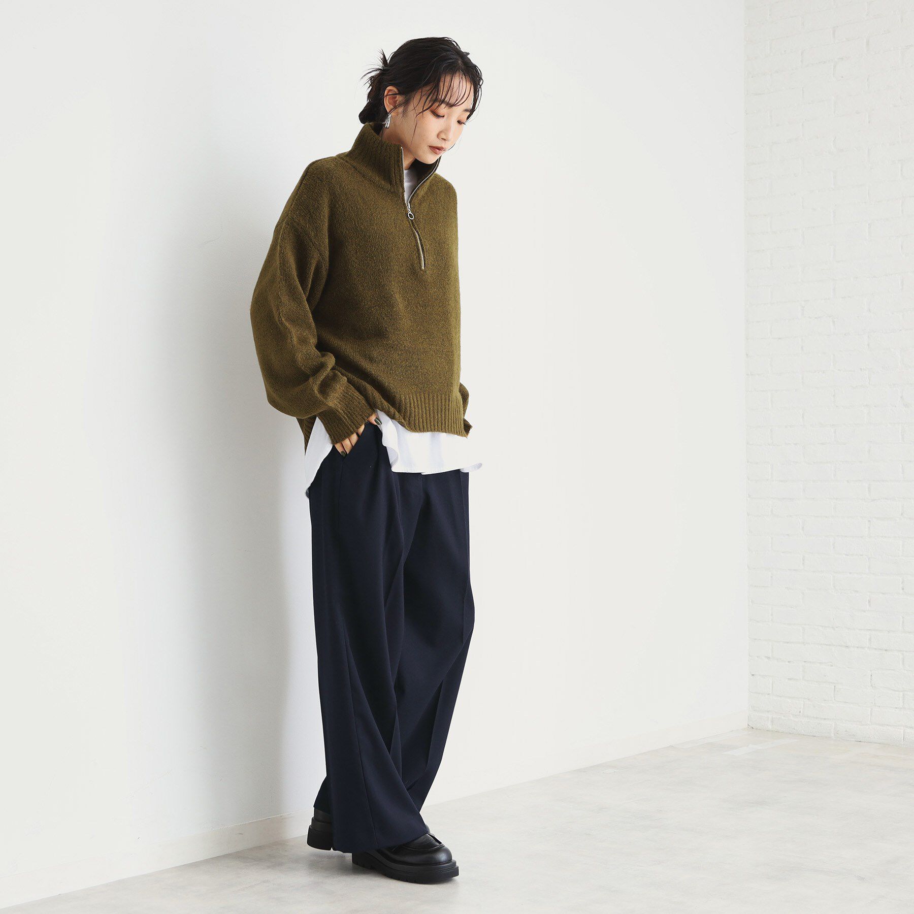 THE SHOP TK「【洗えるパンツ】裏起毛タックワイド」|その他|