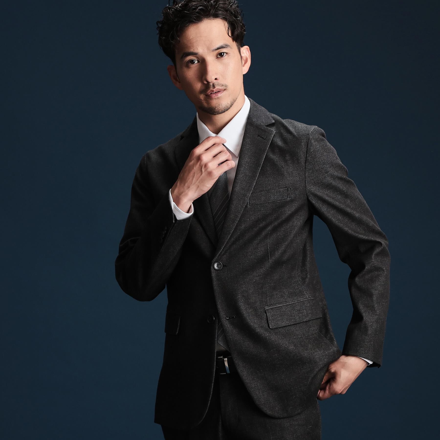 THE SHOP TK「エバーデニムジャケット セットアップ可／洗える／ストレッチ」|テーラードジャケット|