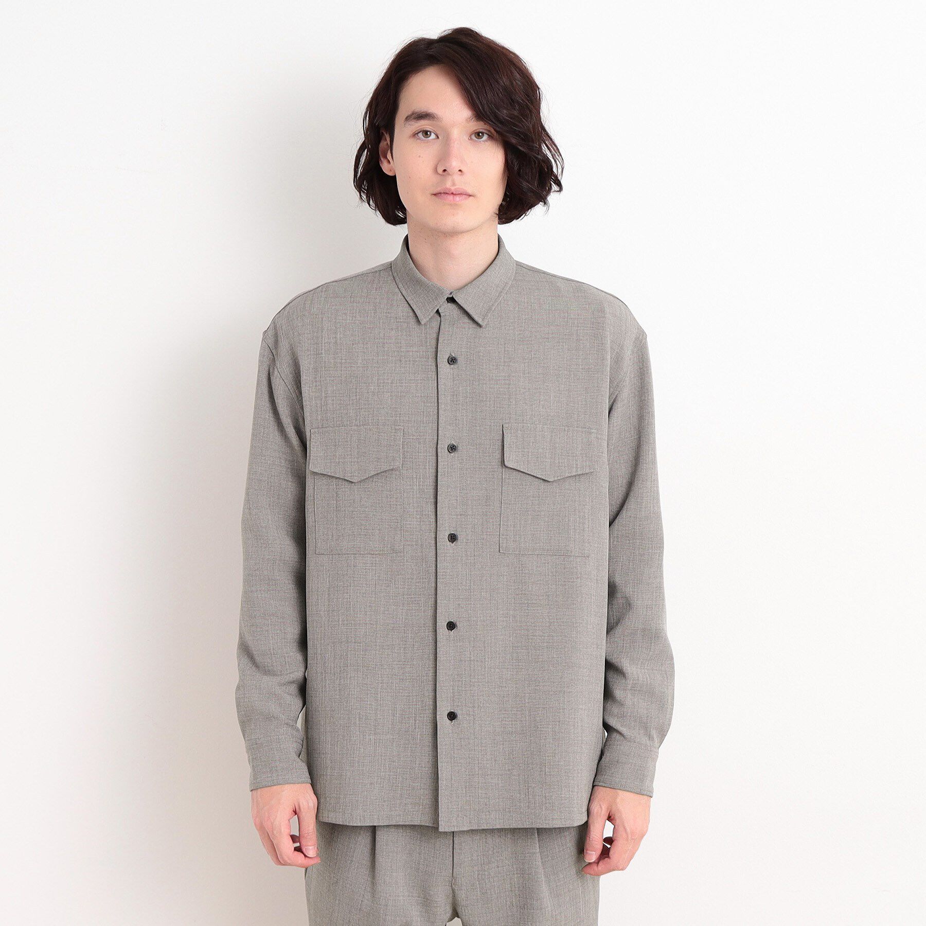 THE SHOP TK「【CAVIAN/キャビアン】リサイクルシャークスキンダブルフラップシャツ セットアップ可」|シャツ・ブラウス|