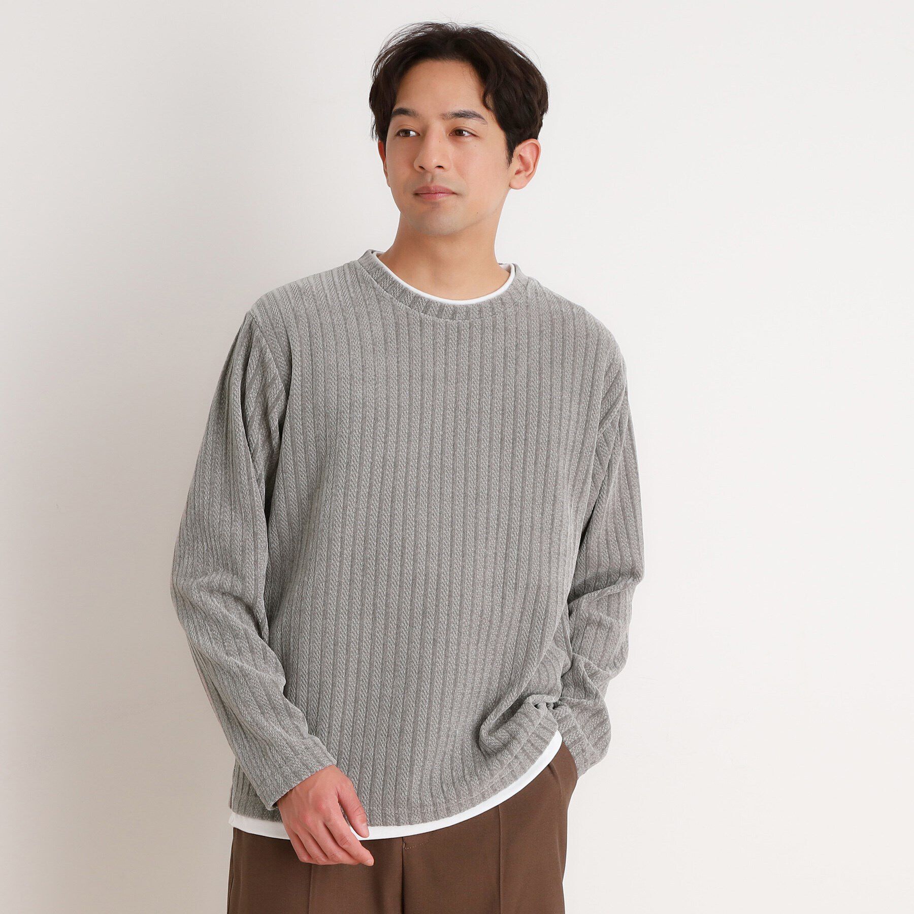 THE SHOP TK「シェニールケーブルプルオーバー 新色追加」|Tシャツ・カットソー|グレー(012)