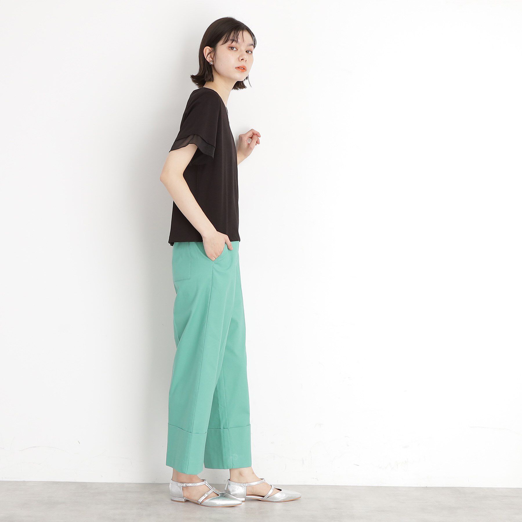 THE SHOP TK「袖シアーTシャツ【接触冷感/洗濯機OK】」|Tシャツ・カットソー|