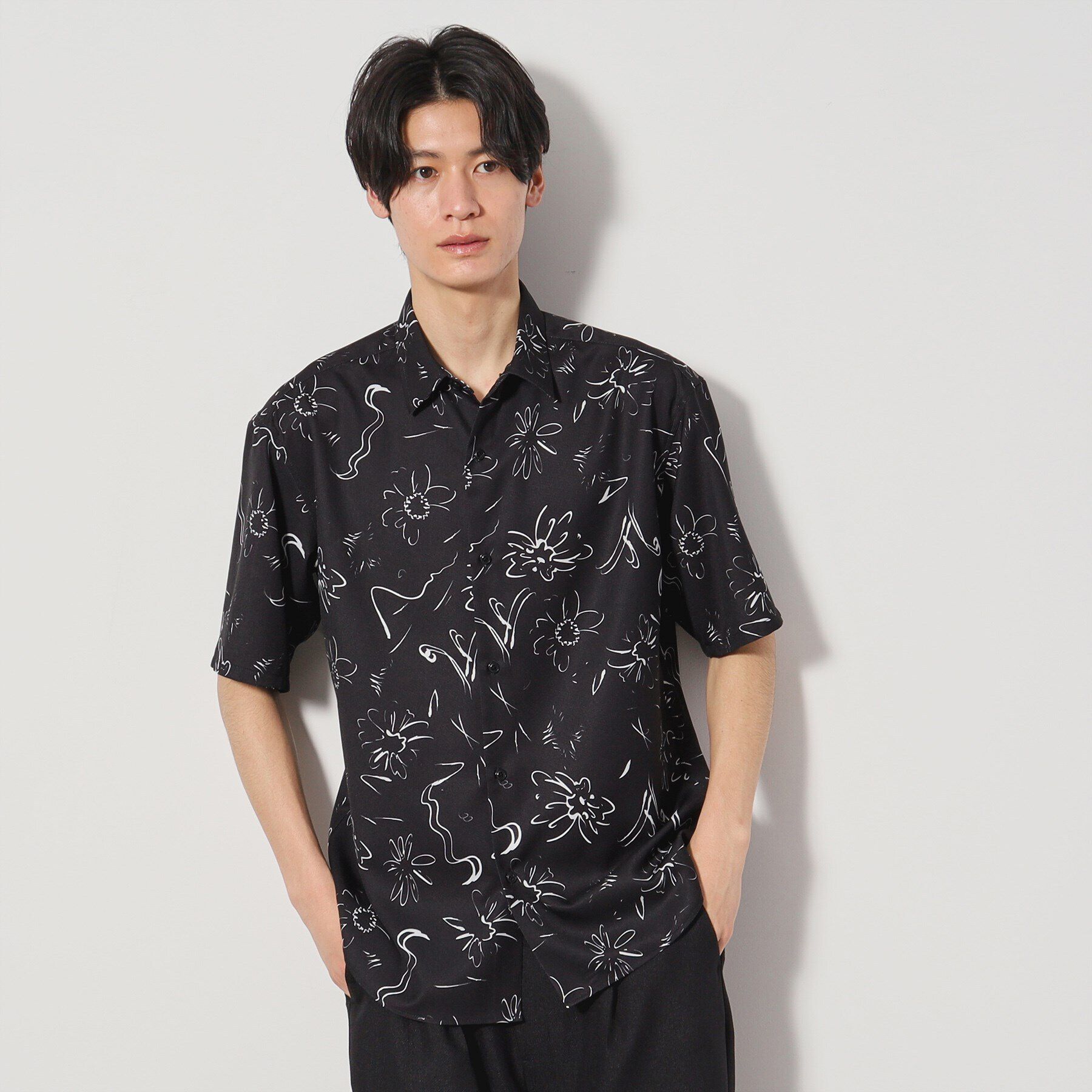 THE SHOP TK「ドライポリプリント半袖シャツ　洗える/吸水速乾」|シャツ・ブラウス|