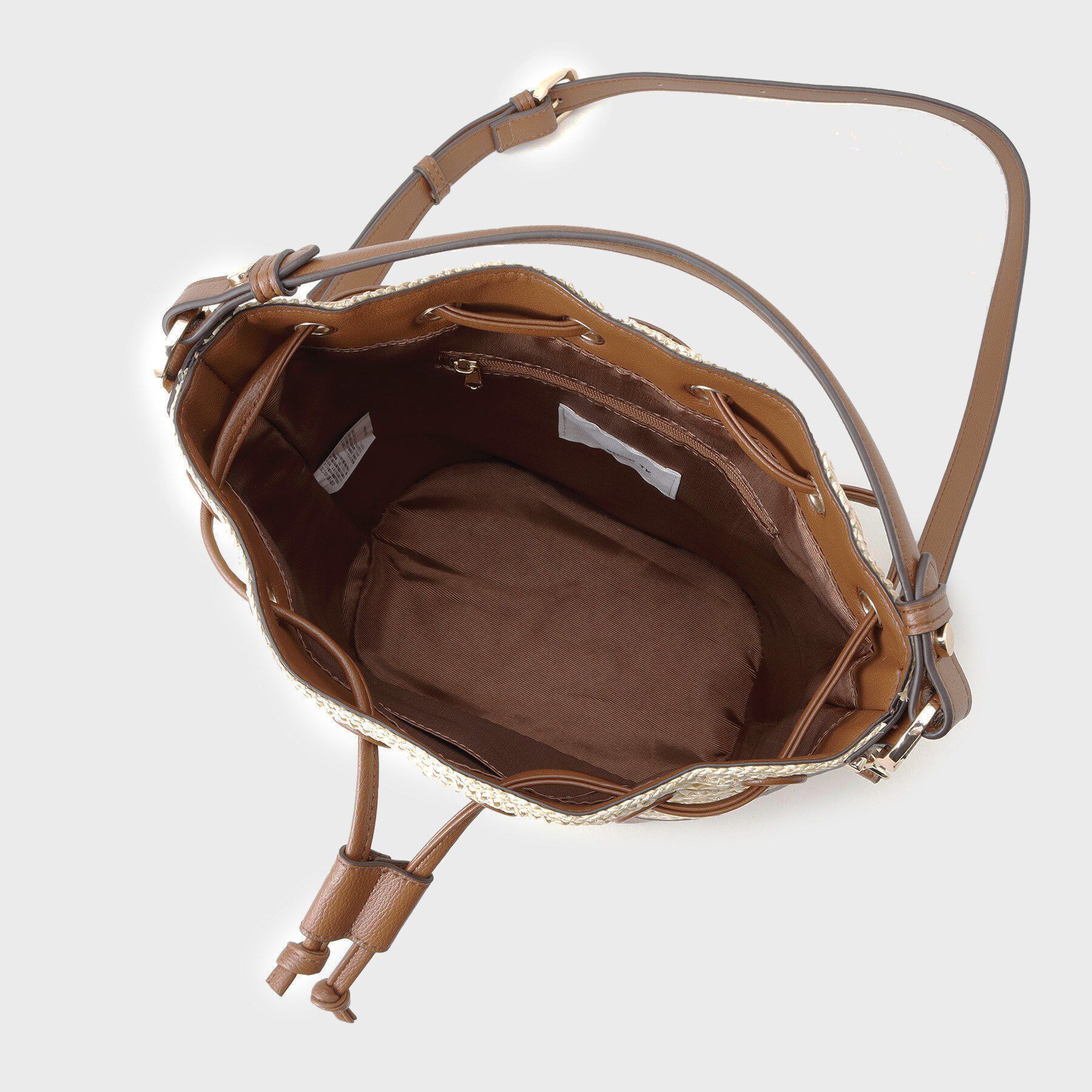 THE SHOP TK「雑材合皮コンビ巾着バッグ」|ショルダー・メッセンジャー|