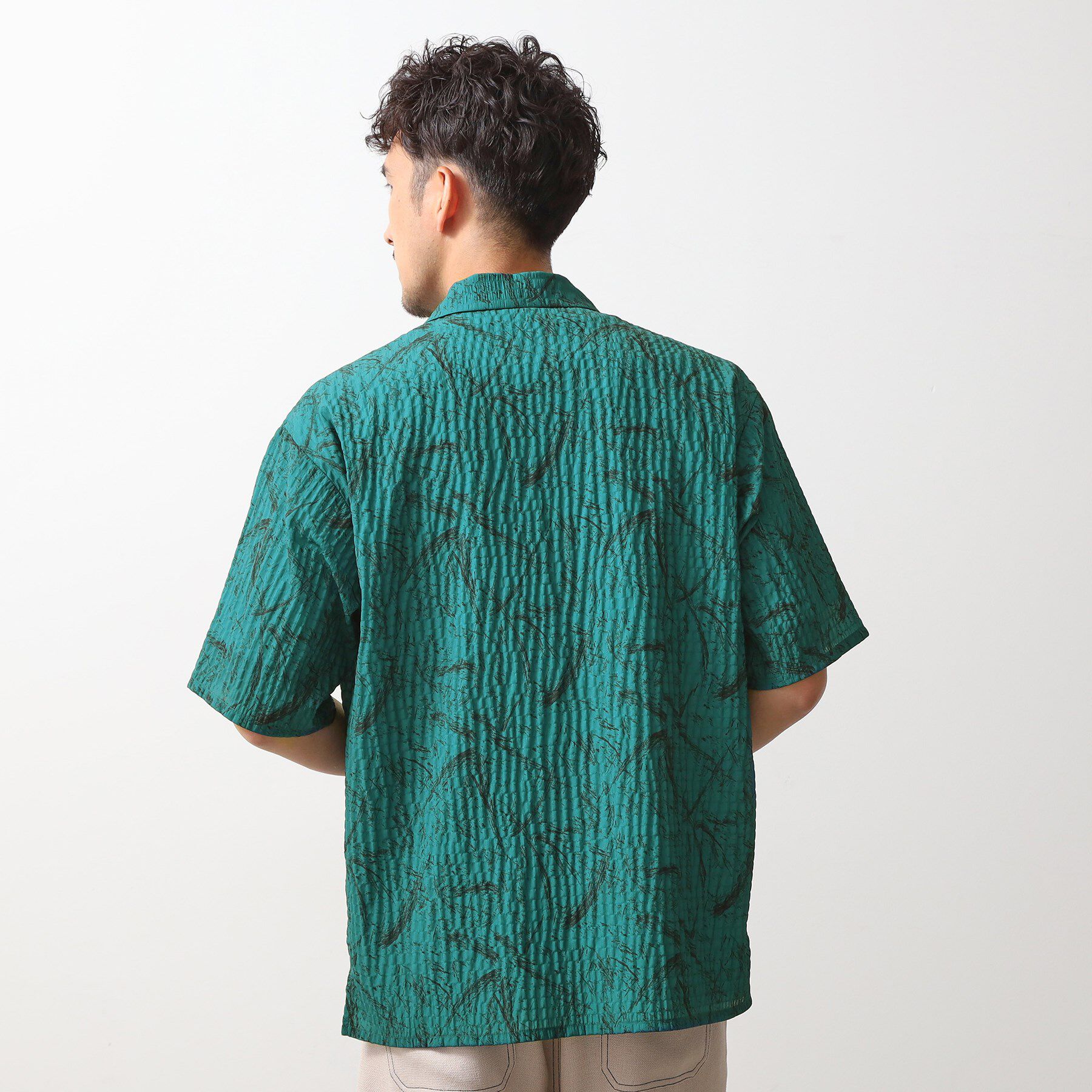 THE SHOP TK「総柄サッカー半袖シャツ マシンウォッシャブル」|シャツ・ブラウス|