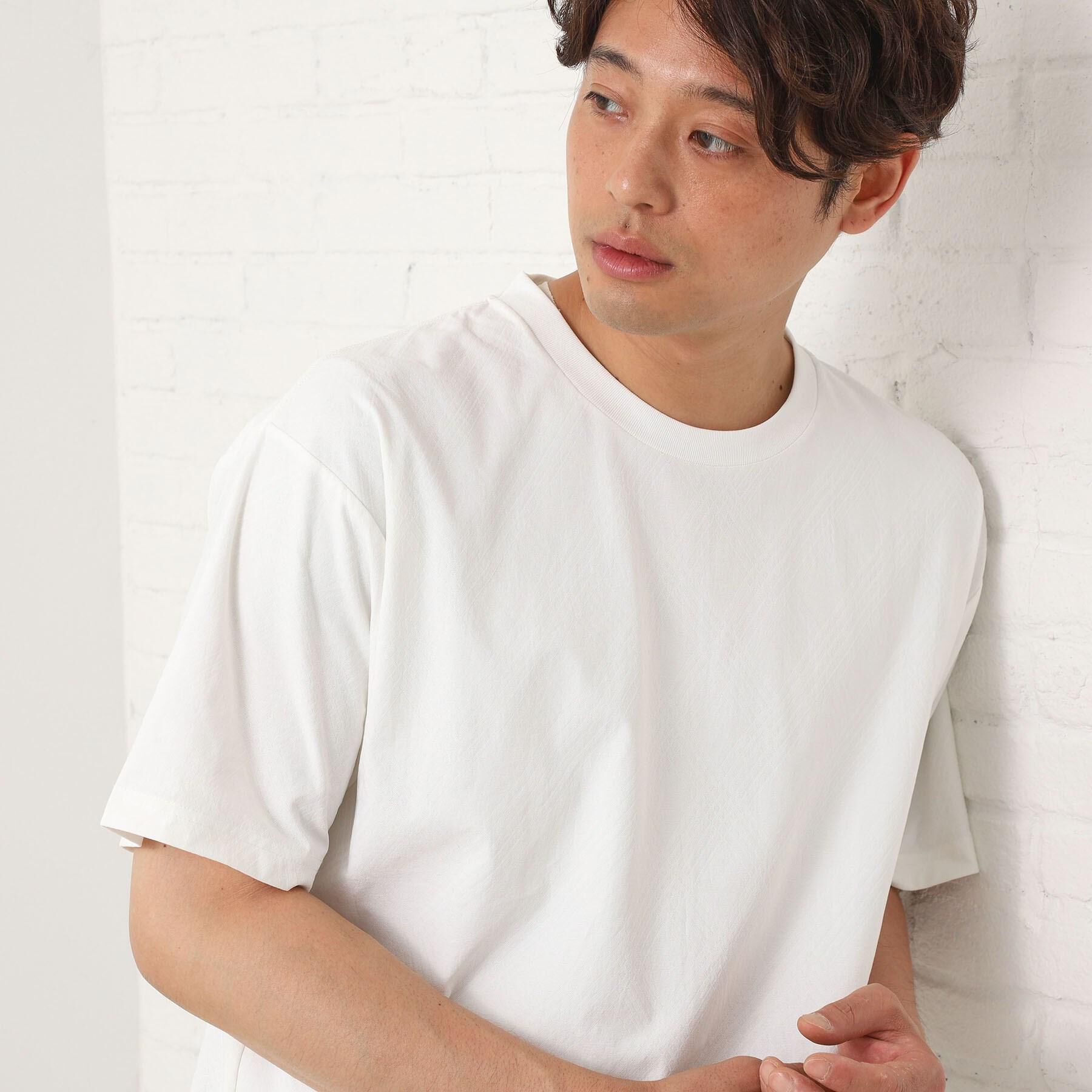 THE SHOP TK「パーフェクテックリンクス半袖Tシャツ 【接触冷感／吸水速乾／UVカット／洗濯機OK】」|Tシャツ・カットソー|