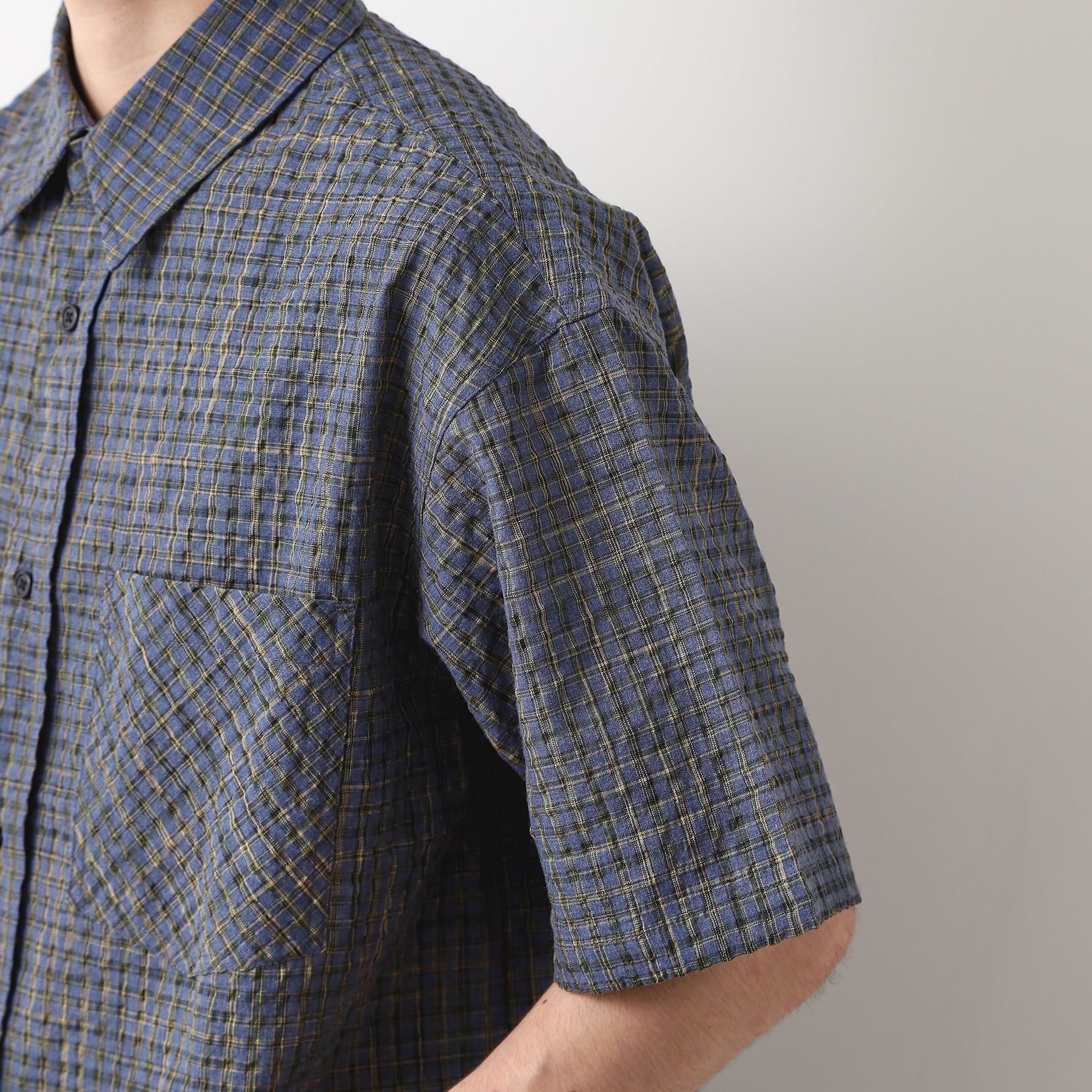 THE SHOP TK「シアサッカーチェックシャツ 【洗濯機OK】」|シャツ・ブラウス|