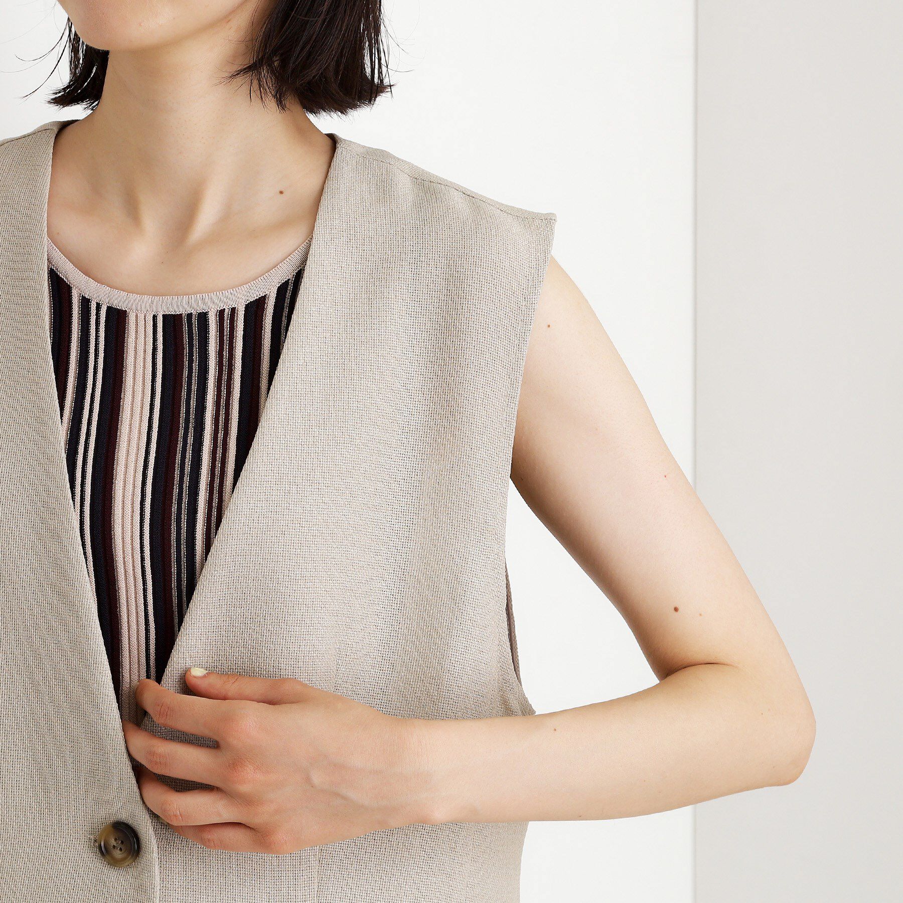 THE SHOP TK「【スッキリ決まる】パナマメッシュジレ/洗える/セットアップ可」|ベスト・ジレ|