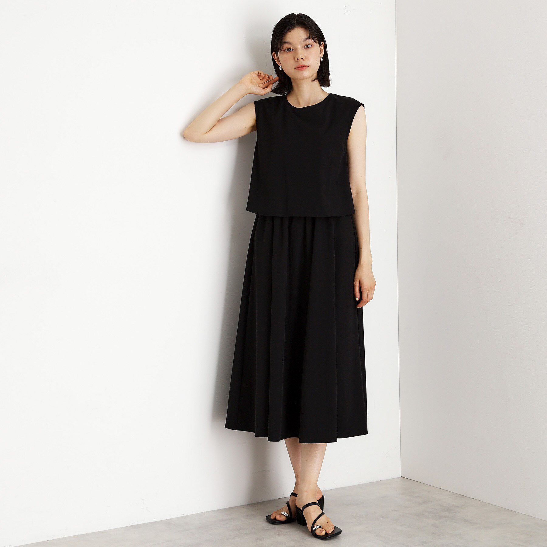 THE SHOP TK「ドッキングワンピース【接触冷感/撥水/UVカット/洗濯機OK】」|ワンピース|ブラック(019)