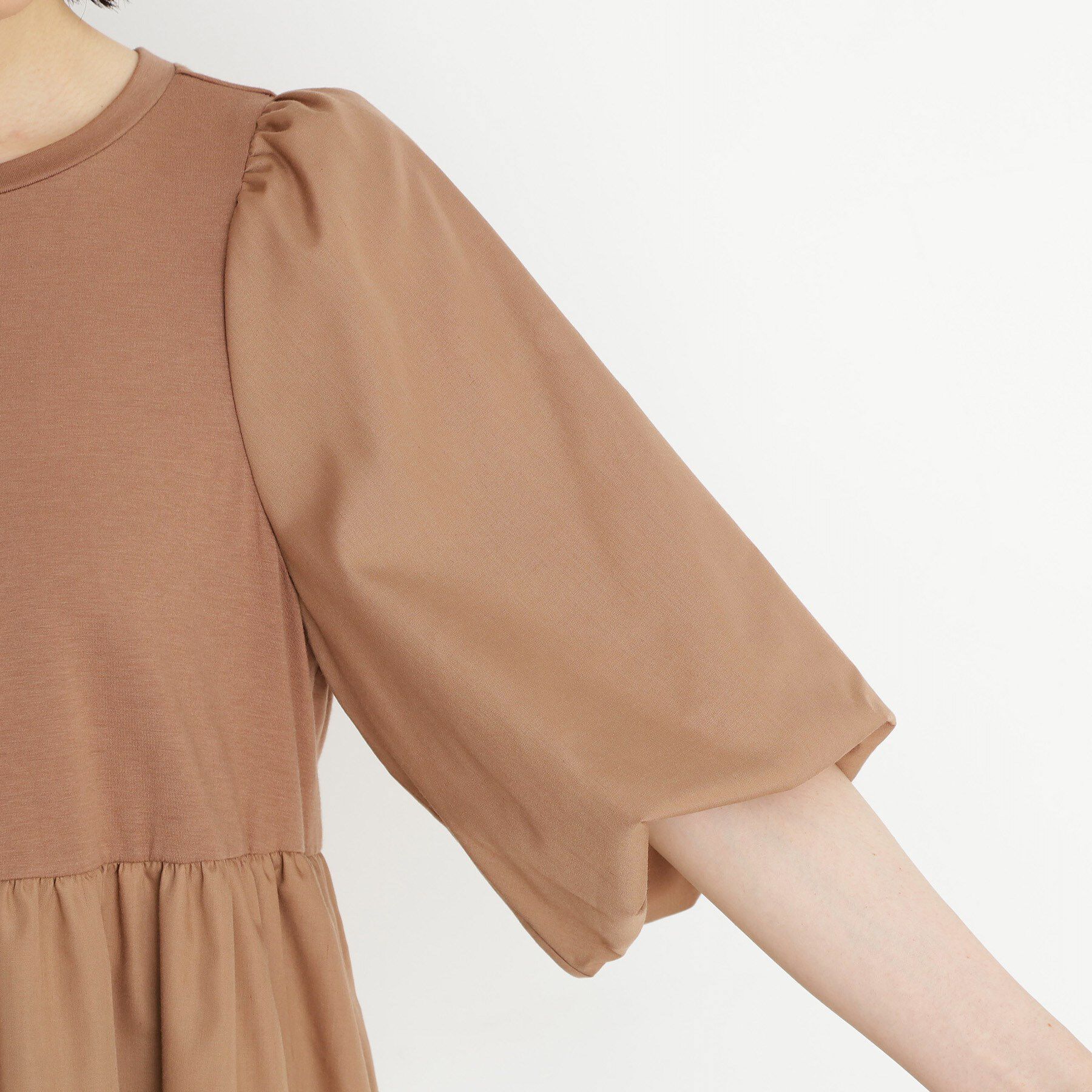 THE SHOP TK「バルーンスリーブペプラムチュニック【洗える】」|Tシャツ・カットソー|