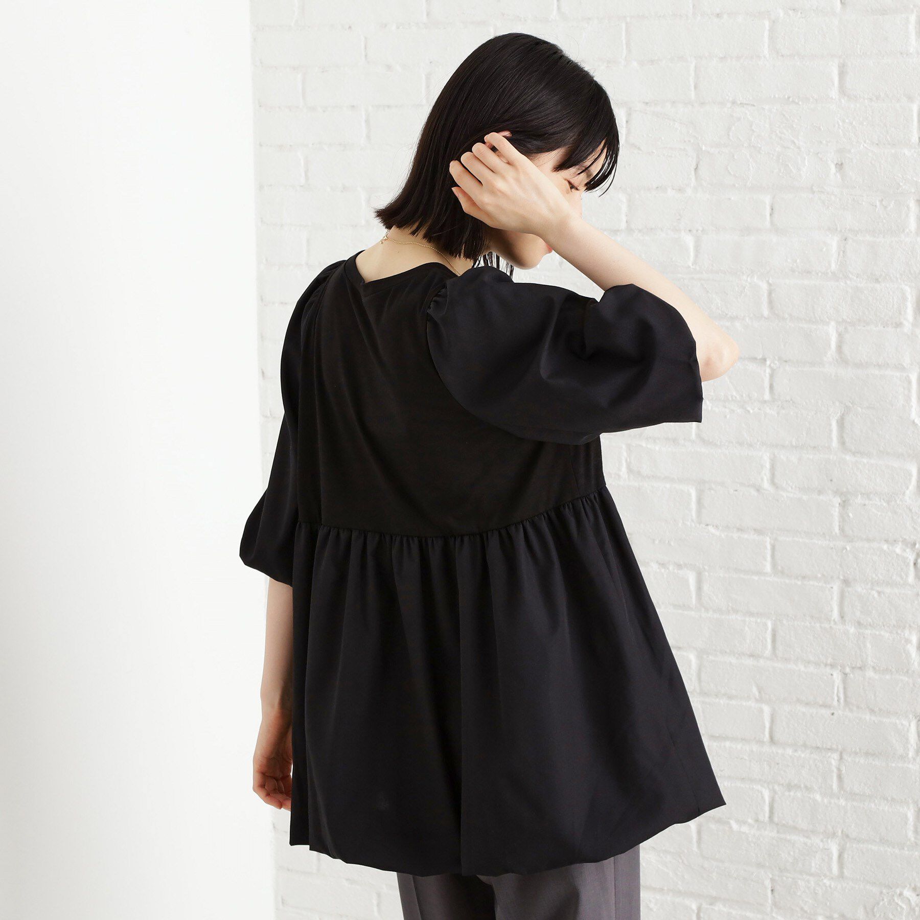 THE SHOP TK「バルーンスリーブペプラムチュニック【洗える】」|Tシャツ・カットソー|