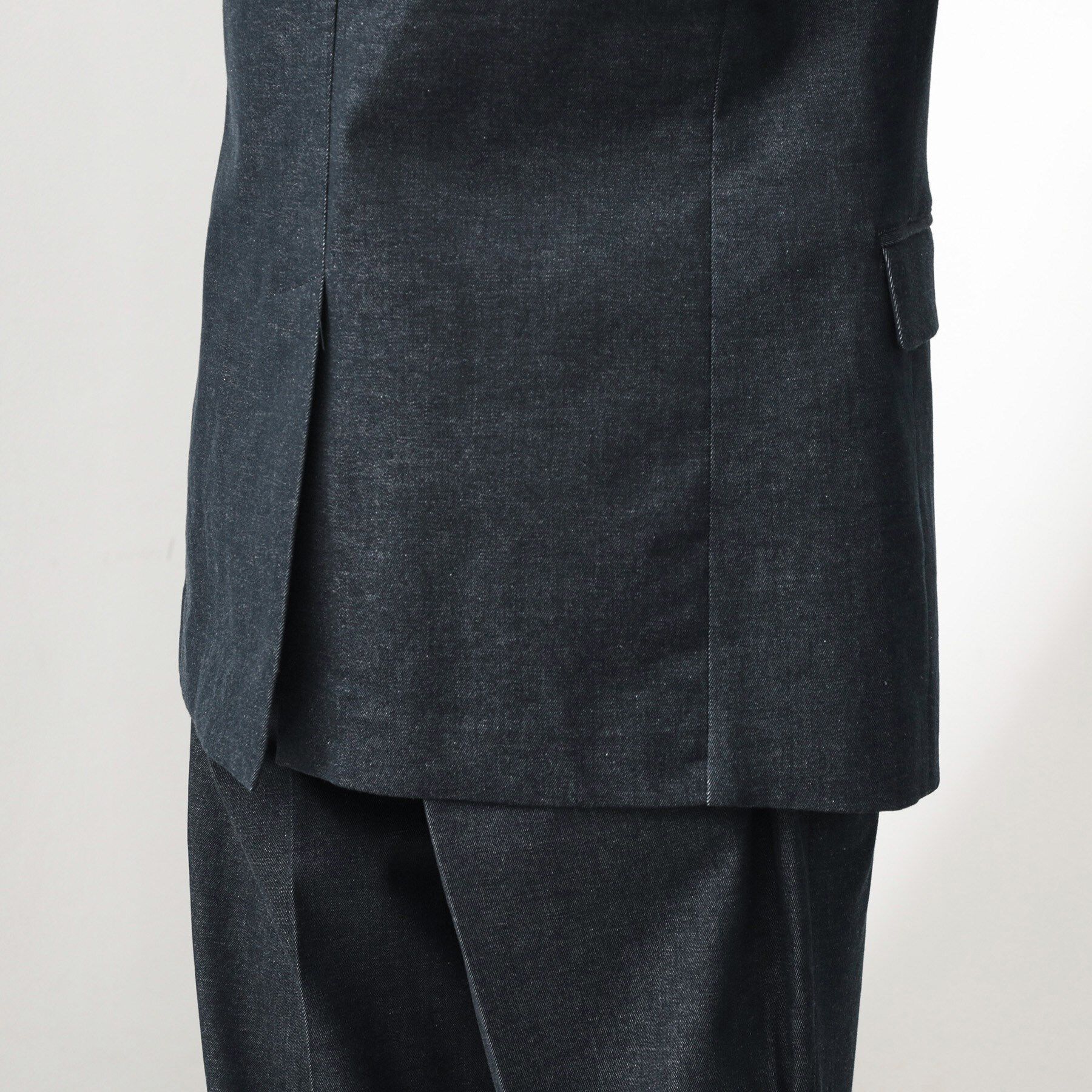 THE SHOP TK「エバーデニムジャケット【色落ちしにくい/洗濯機OK/ストレッチ/セットアップ可】」|テーラードジャケット|