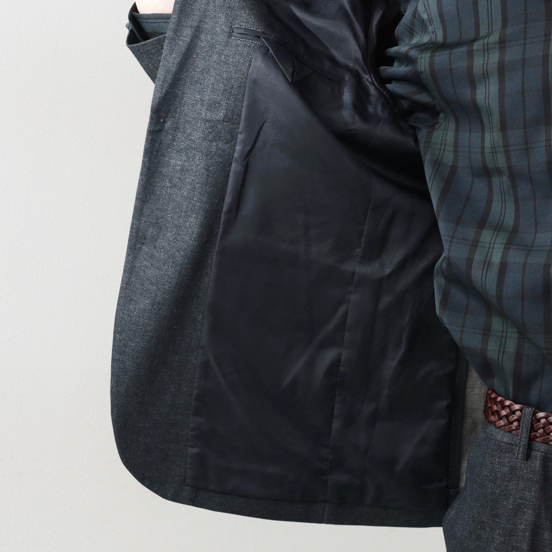 THE SHOP TK「エバーデニムジャケット【色落ちしにくい/洗濯機OK/ストレッチ/セットアップ可】」|テーラードジャケット|