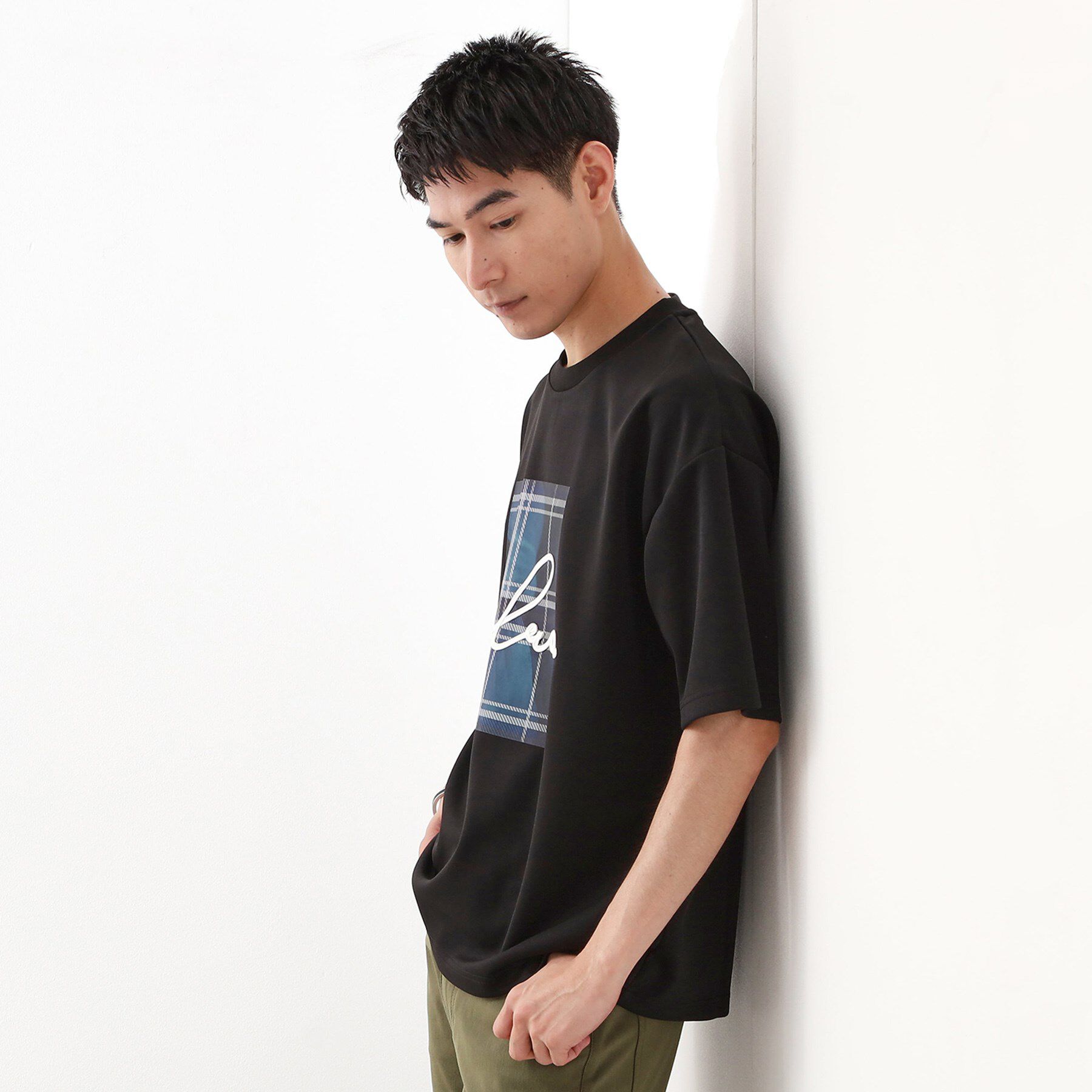 THE SHOP TK「コード刺繍フォトプリント半袖Tシャツ 【洗濯機OK】」|Tシャツ・カットソー|