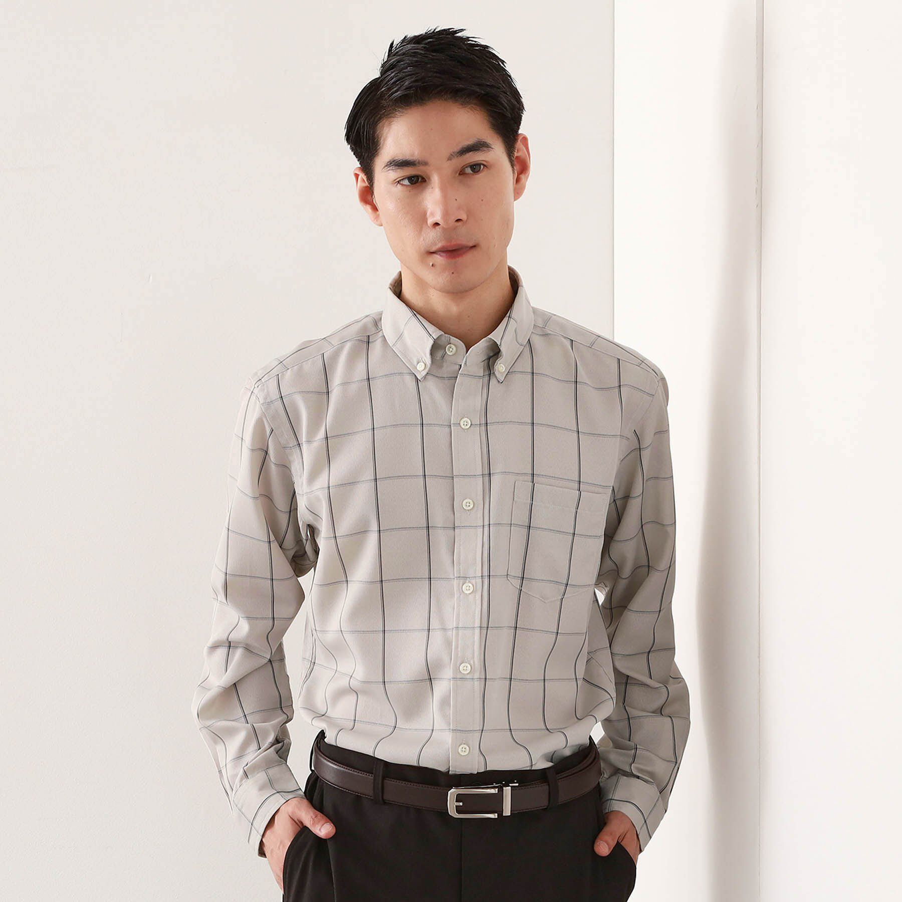 THE SHOP TK「ドレスクールシャツ　【イージーケア/通気性/速乾】」|シャツ・ブラウス|ライトグレー(211