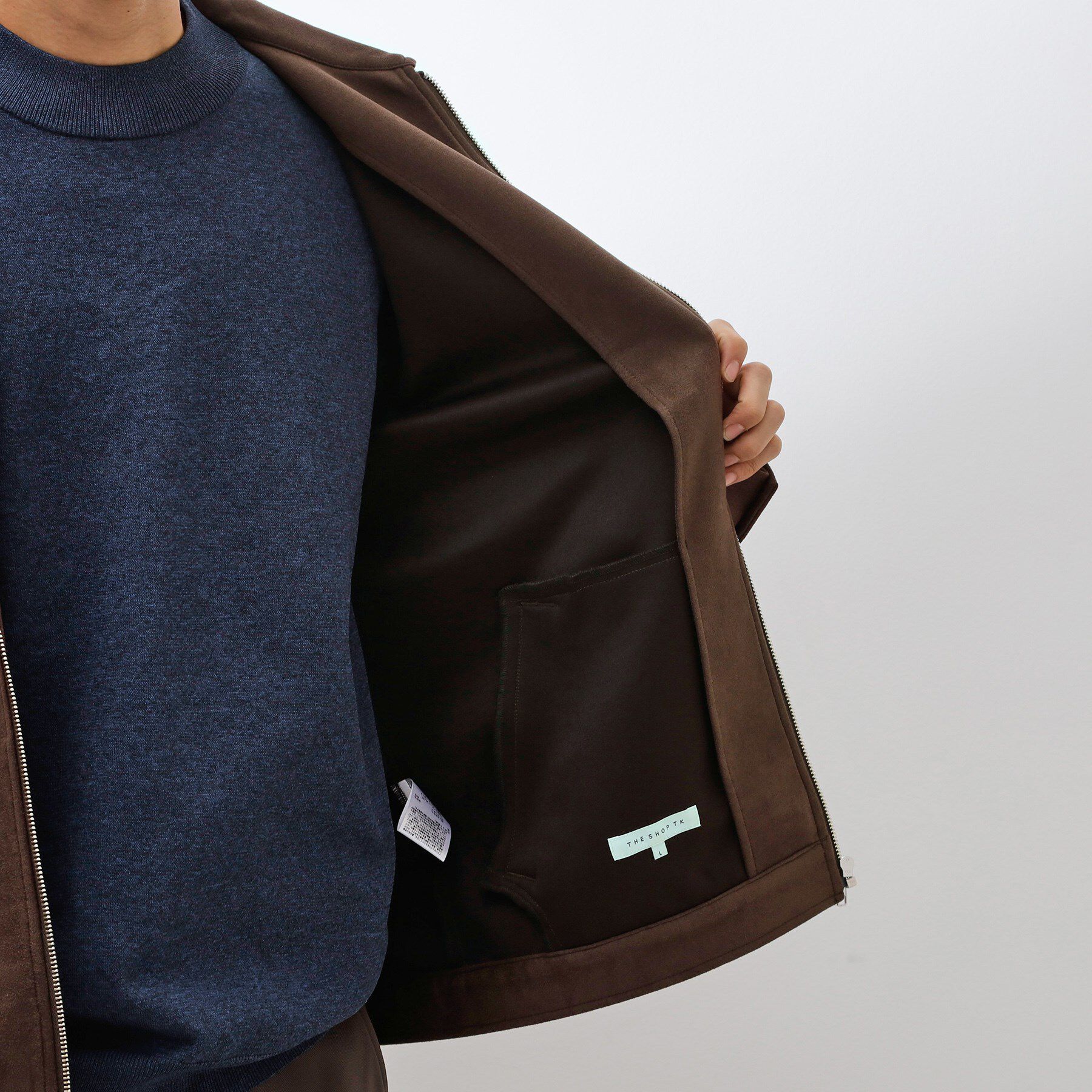 THE SHOP TK「フェイクスエードジップブルゾン【手洗いOK】」|ブルゾン・スタジャン|