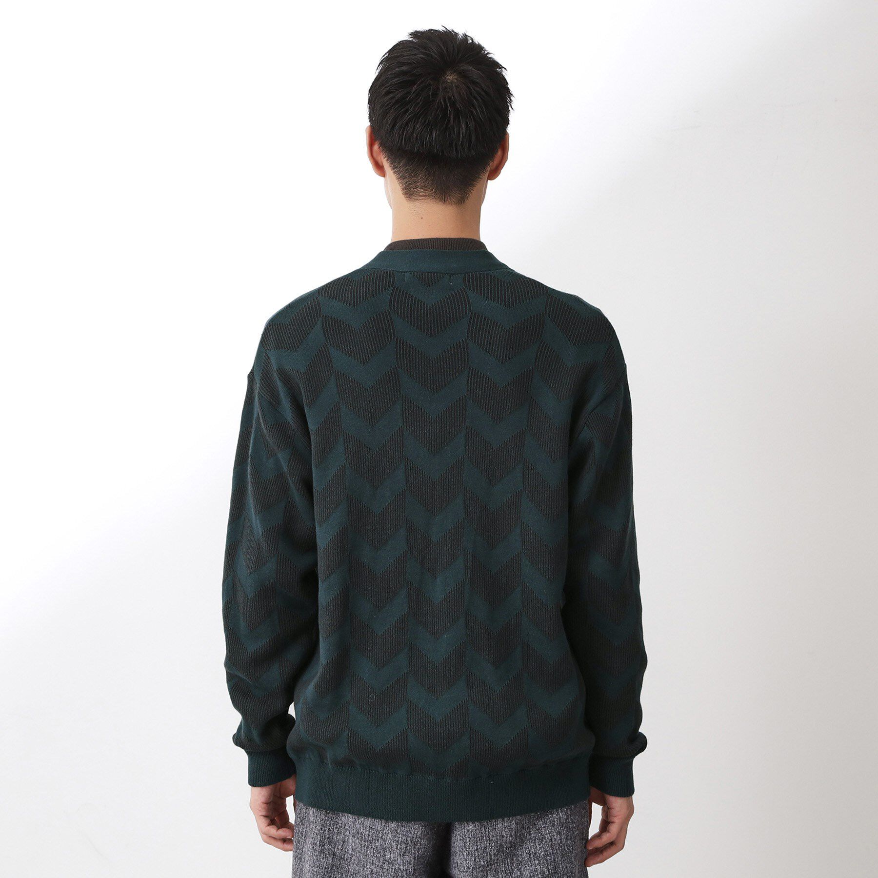 THE SHOP TK「ヘリンボンニットカーディガン」|カーディガン|