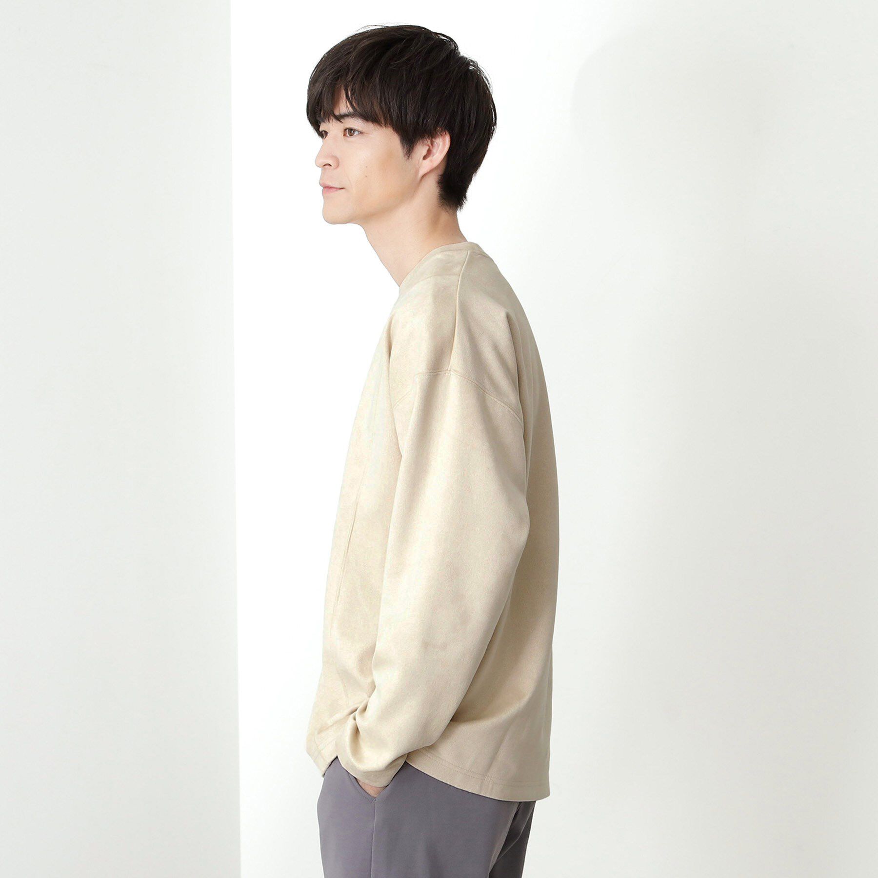 THE SHOP TK「スエード フォトプリントスウェット 【洗濯機OK】」|Tシャツ・カットソー|