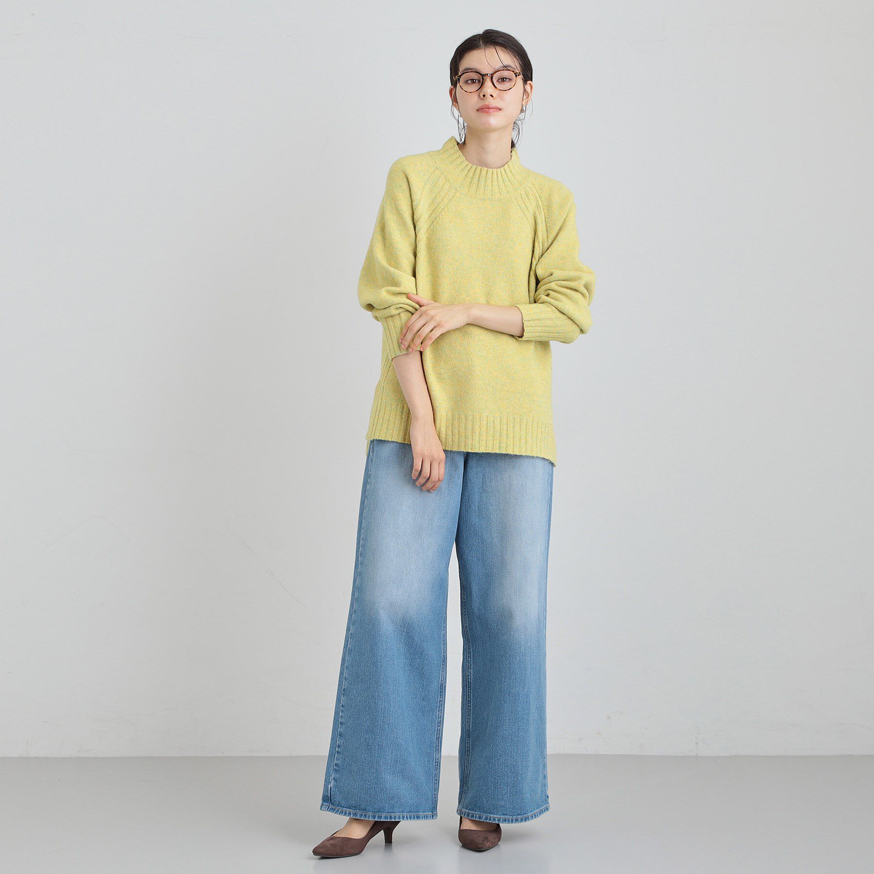 THE SHOP TK「ふんわり柔らかきれい色 ウール混ハイネックニット」|ニット・セーター|