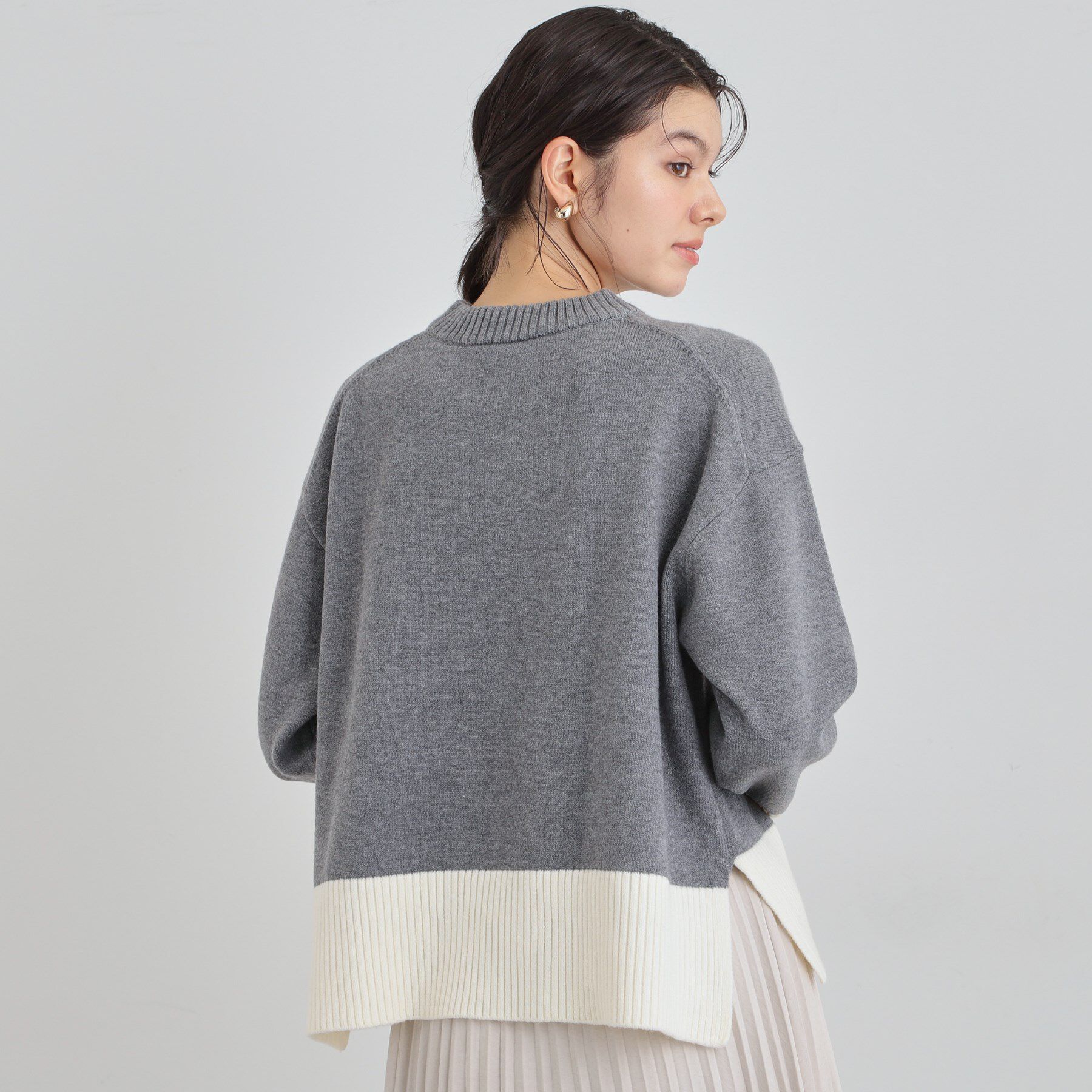 THE SHOP TK「インしないで着られる カラーブロックニット」|ニット・セーター|