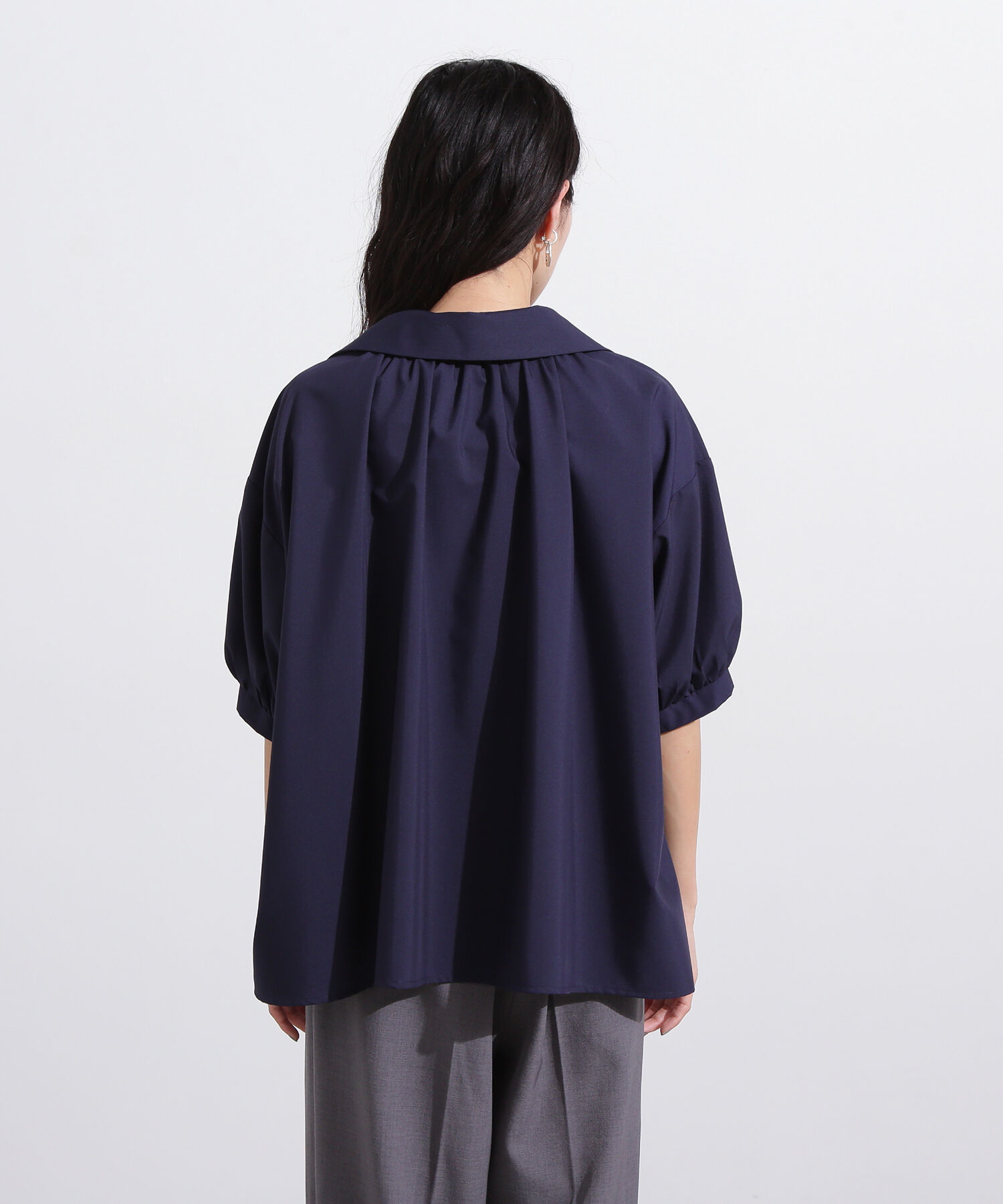  「スキッパーリボンタイ半袖ブラウス」|シャツ・ブラウス|